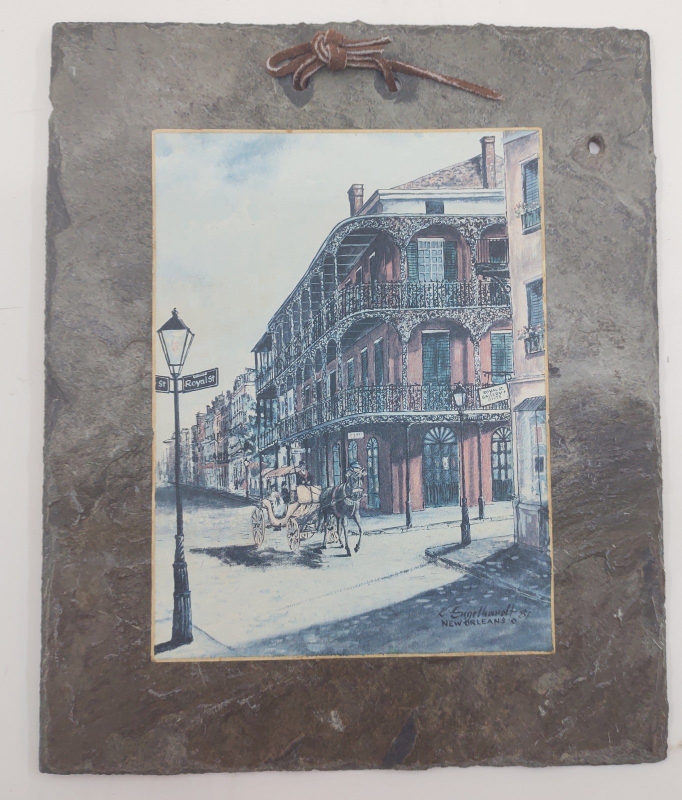 Knut Engelhardt Royal St New Orleans Historic Slate Art Print Vintage Decor