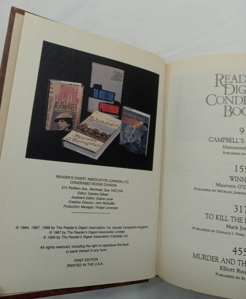 1989 Reader's Digest Condensed 1st Ed HC Leather Gilt Vtg NM Classic