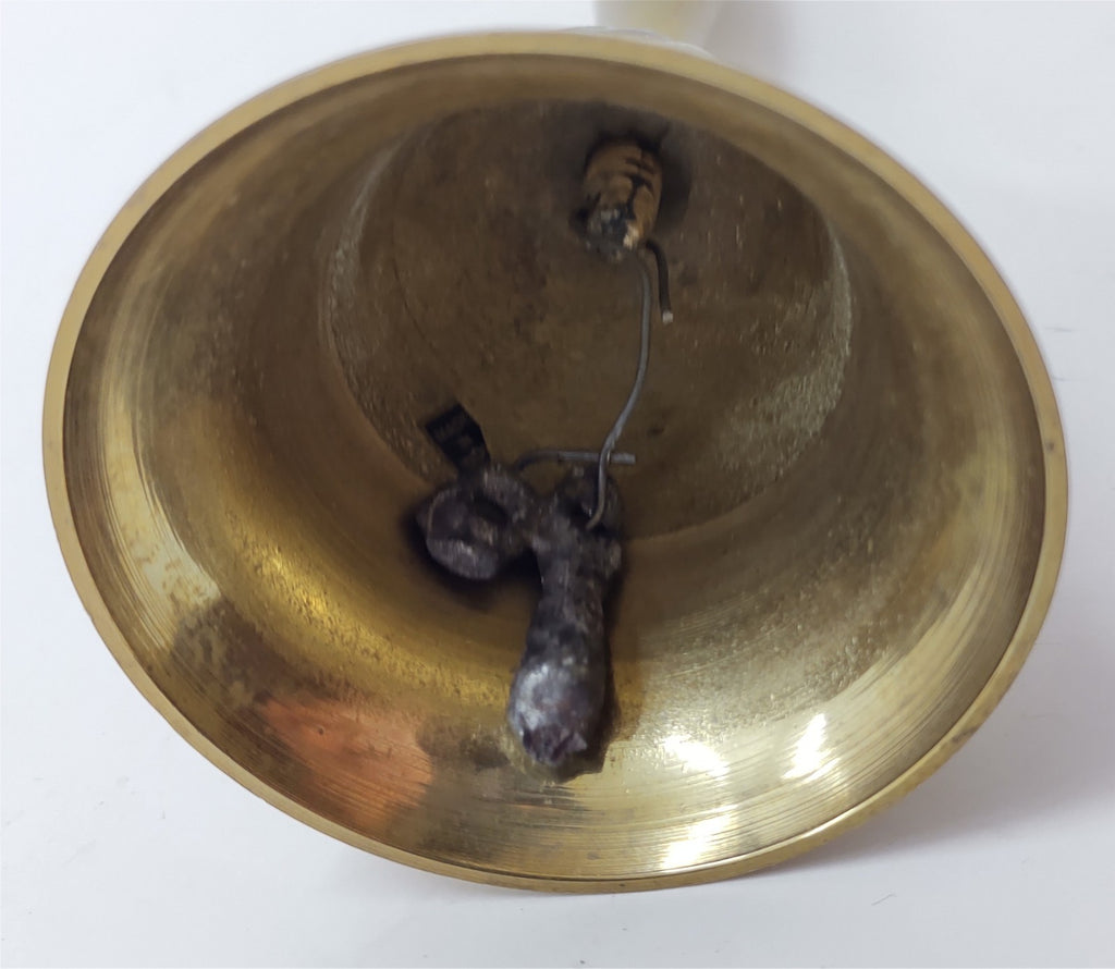 Vintage Solid Brass Hand Bell: Twisted Swirl Design, Loud Ring