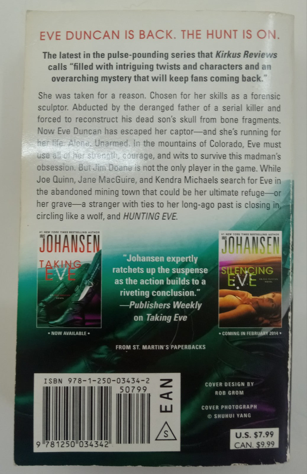 Hunting Eve by Iris Johansen Suspense Thriller Novel Eve Duncan Series