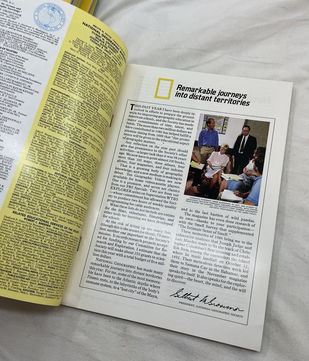 Vintage Nat Geo Lot Jul–Dec 1986 w/ Slipcover | Travel, Discovery Set