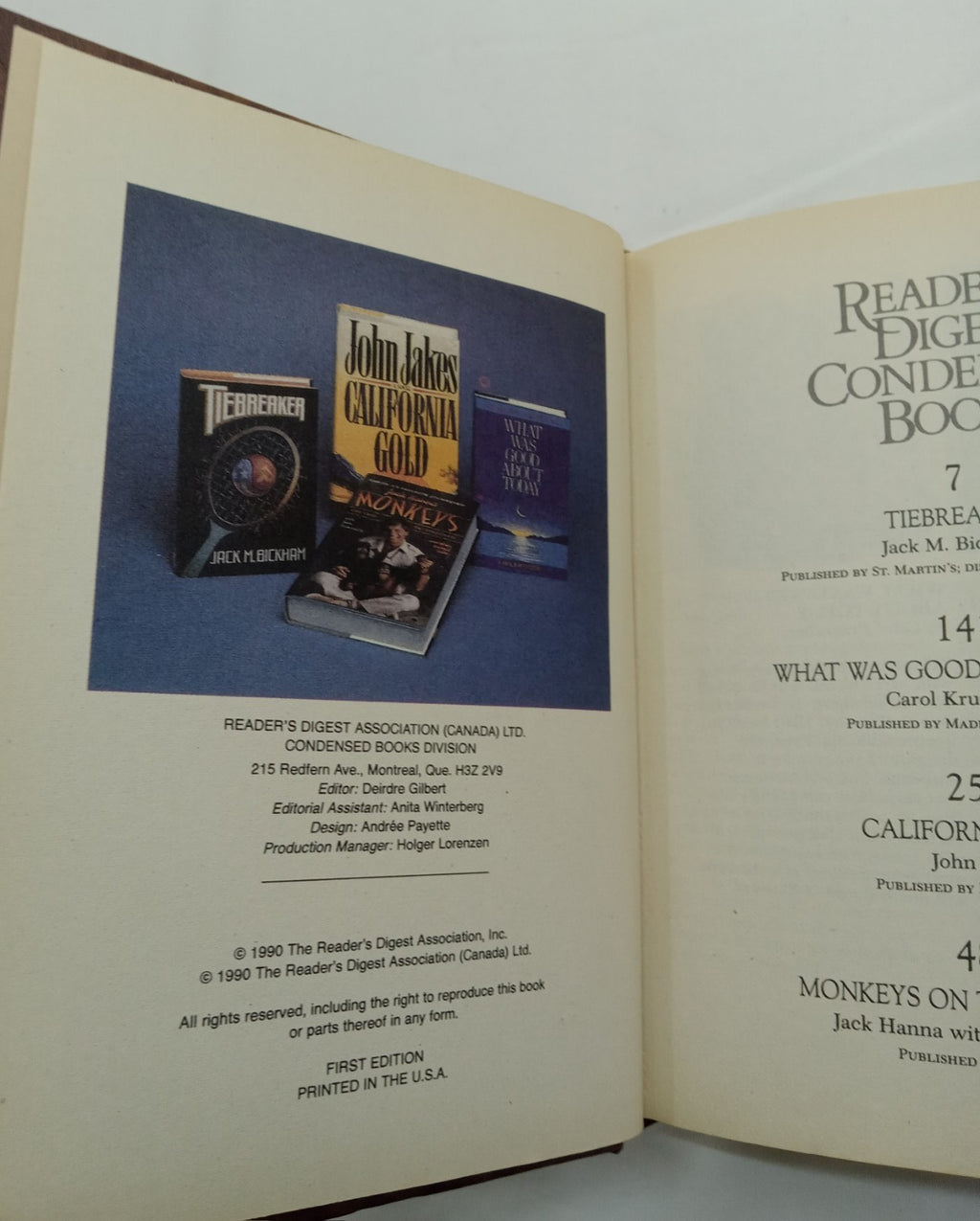 1990 Reader's Digest Condensed 1st Ed HC Leather Gilt Vtg NM Anthology