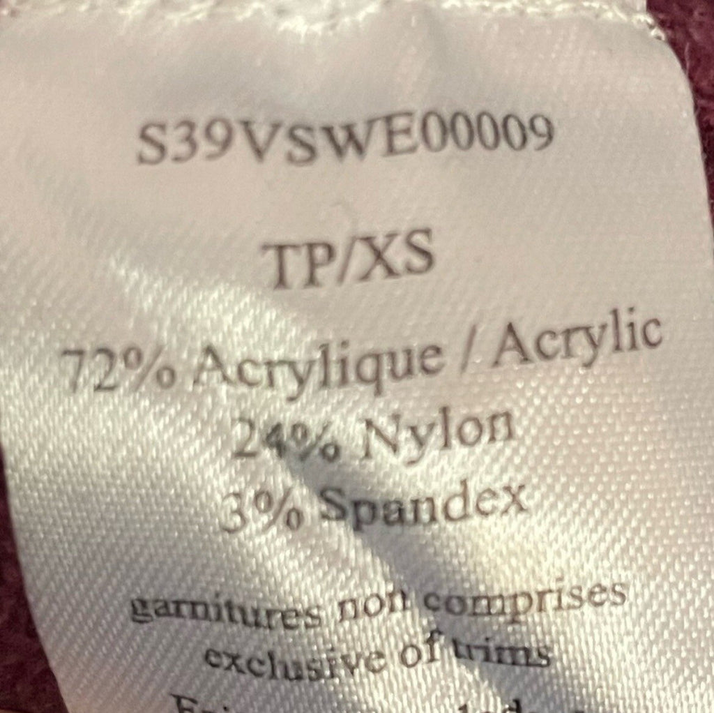 Vero Plum Petite Sweater XS Ribbed Fit Knit Cozy Fall Purple Soft