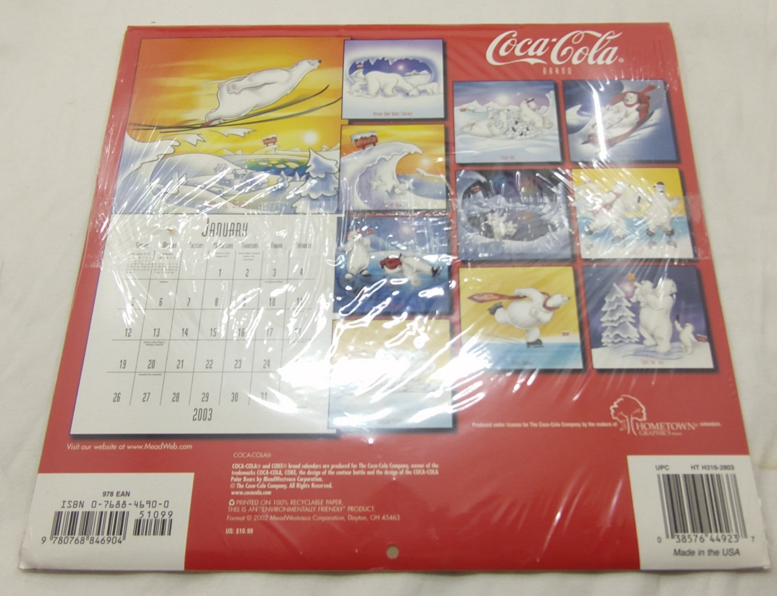 Vintage Coca-Cola 2003 Wall Calendar – 16-Month New Sealed Collectible