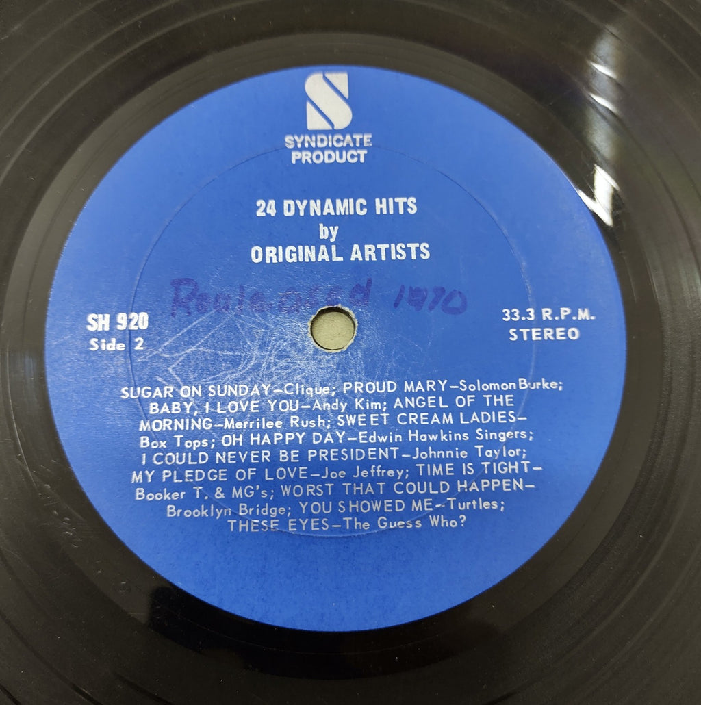 Various Artists – 24 Dynamic Hits (1969) Vinyl LP Original Stars Pop Rock