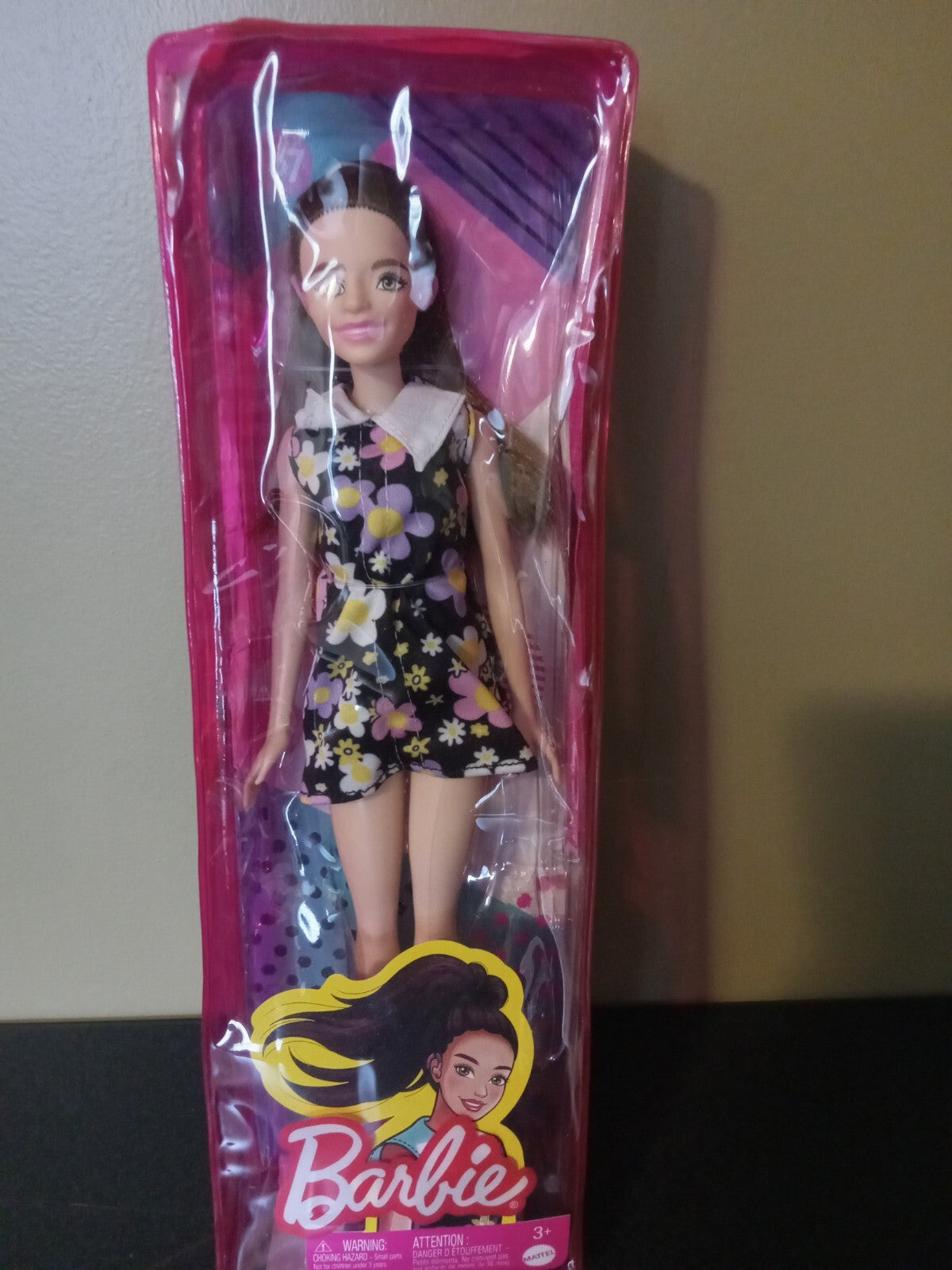 Barbie Fashionistas #187 Doll – Floral Dress, Hearing Aid – Rare Defect