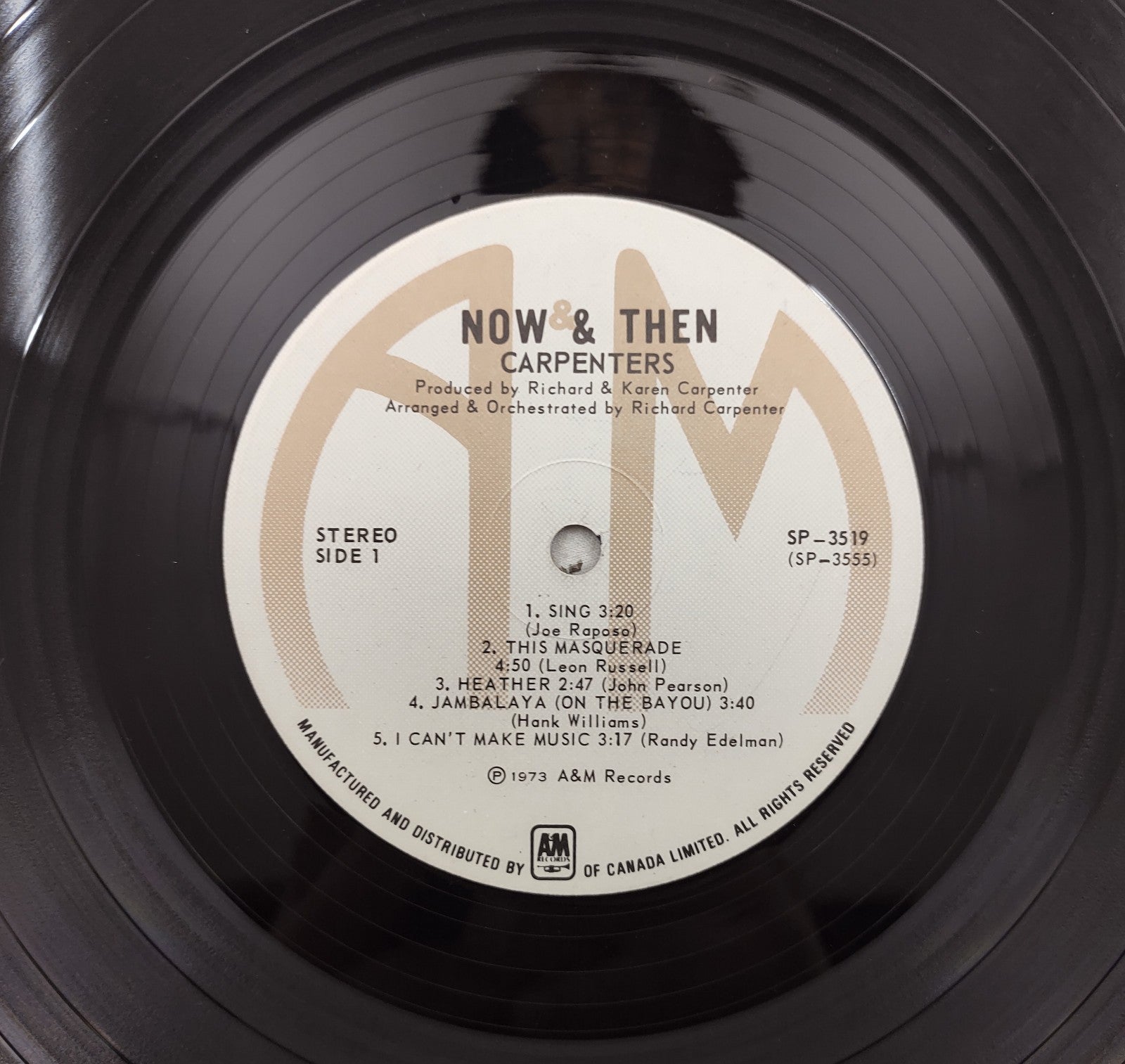 Carpenters – Now & Then LP 1973 A&M Canada Yesterday Once More