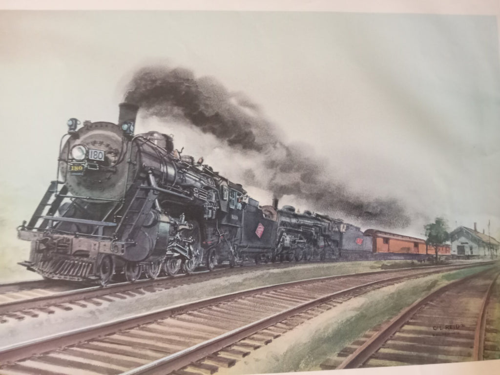 Steam Train Art Print – Signed by Gil Reid – Railroad Collectible