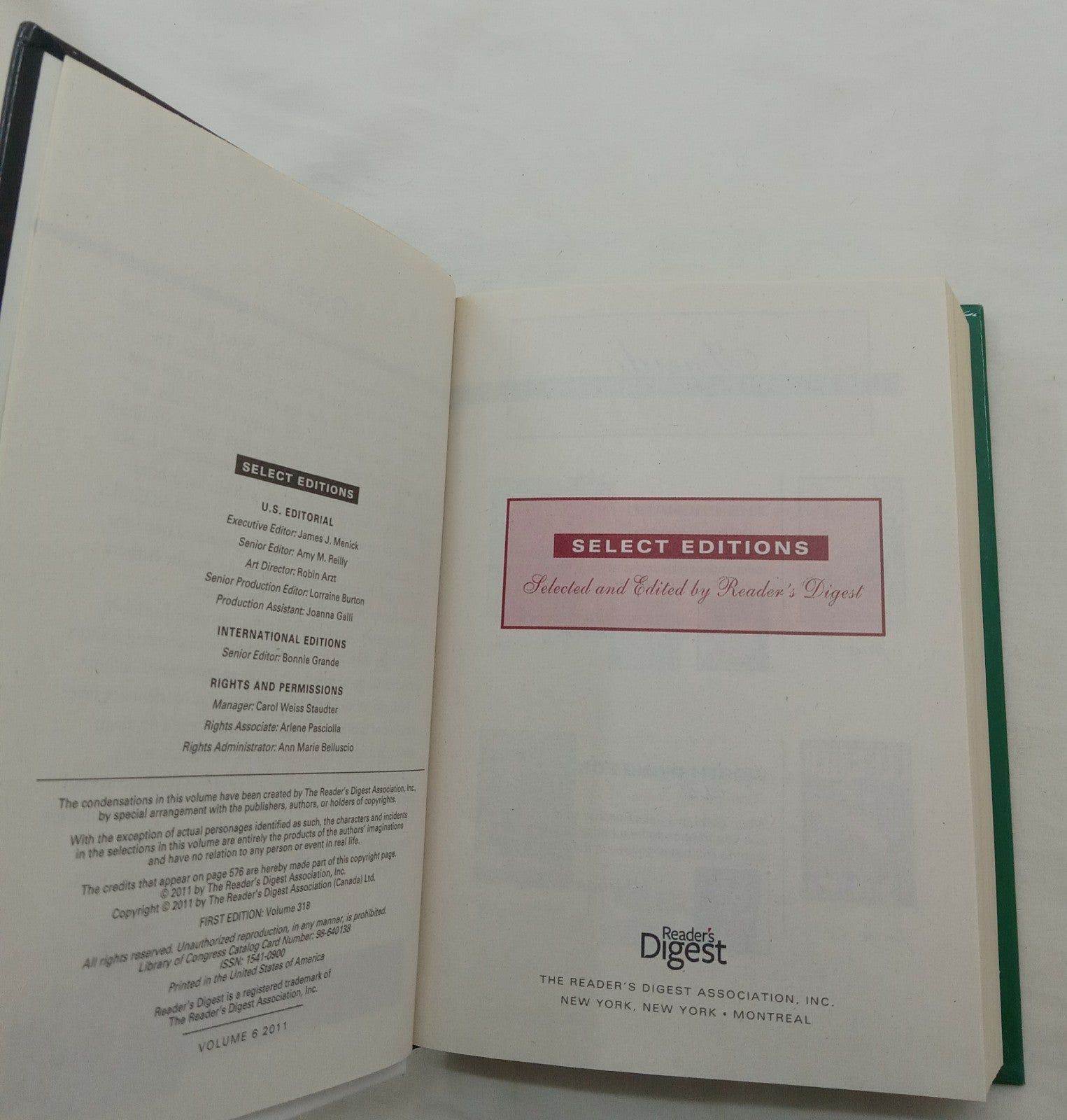 Reader’s Digest Select Edition Hardcover Book with Dust Jacket VG+ Condition