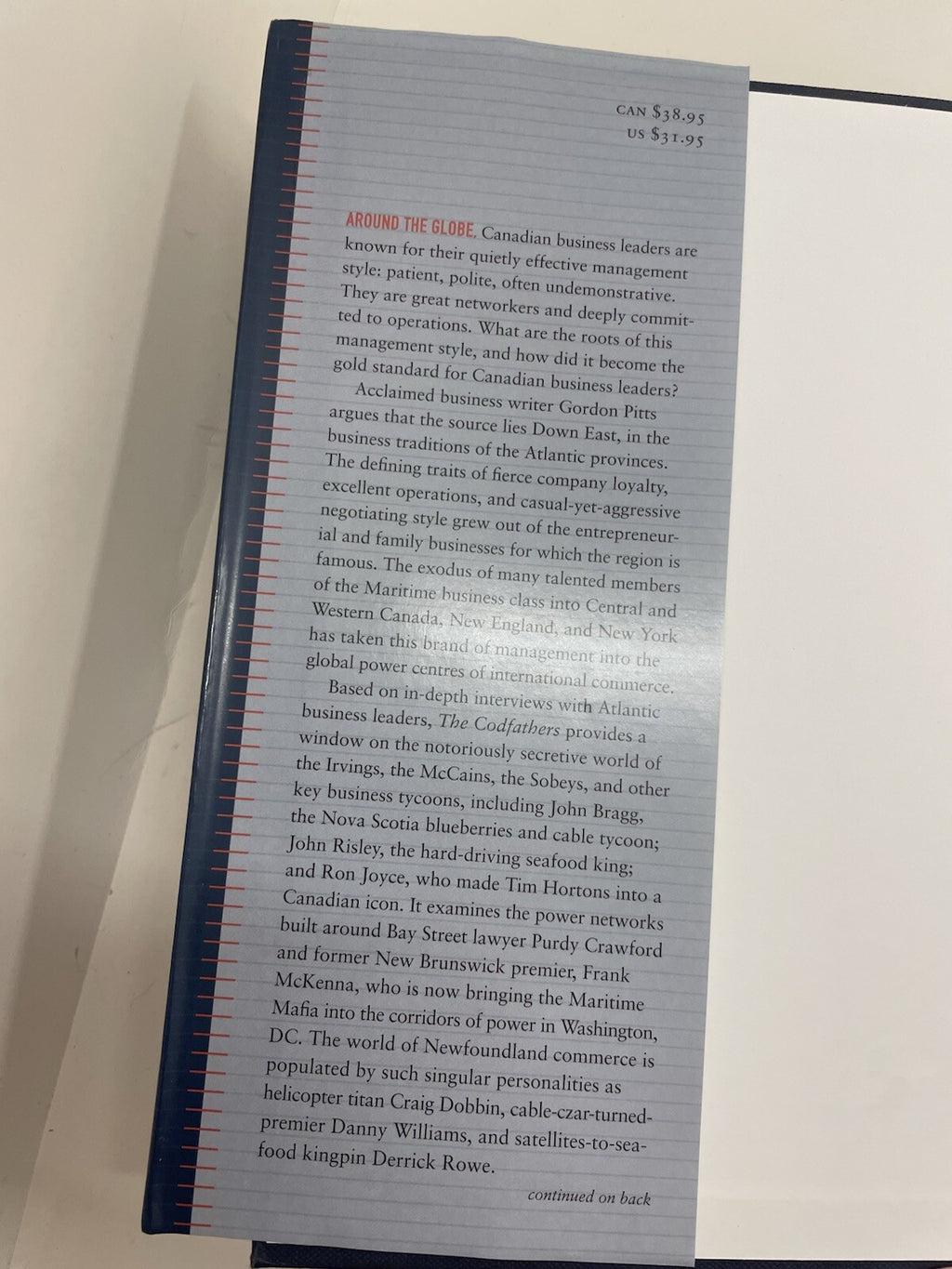 The Codfathers by Gordon Pitts – G+ Canadian Business Hardcover Book