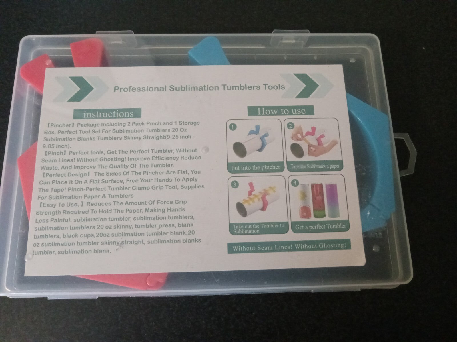 2PCS Sublimation Tumbler Wrap Clamps – Heat Press Accessories – New