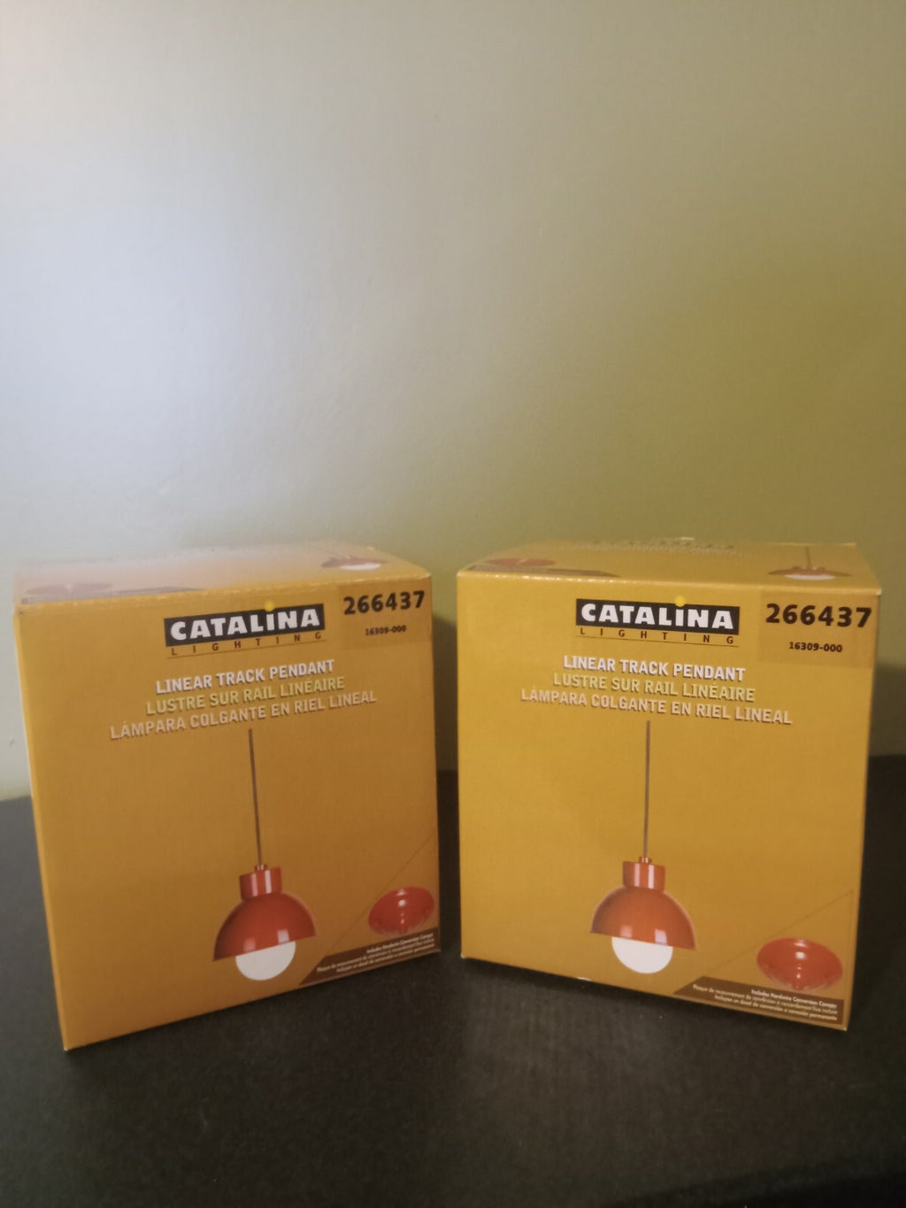 Track Pendant Light – Red Finish, New in Box, Modern Lighting Fixture