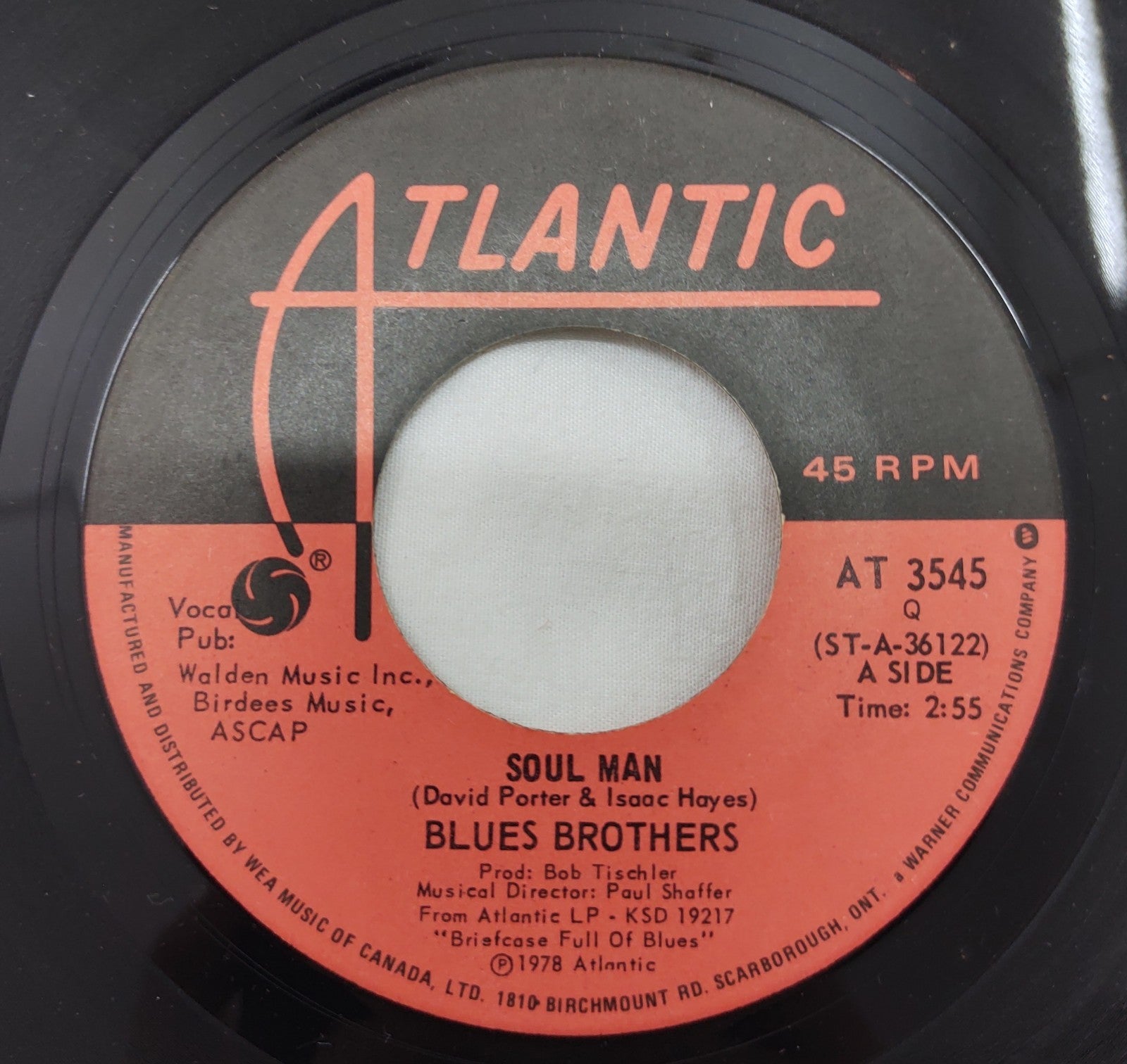 Blues Brothers – Soul Man 7” Atlantic AT-3545 Canada 1978