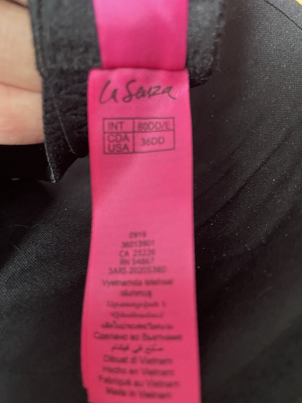 La Senza Sexy Black Lace Bra 36DD Beyond Push Up Adjustable Plunge Lined