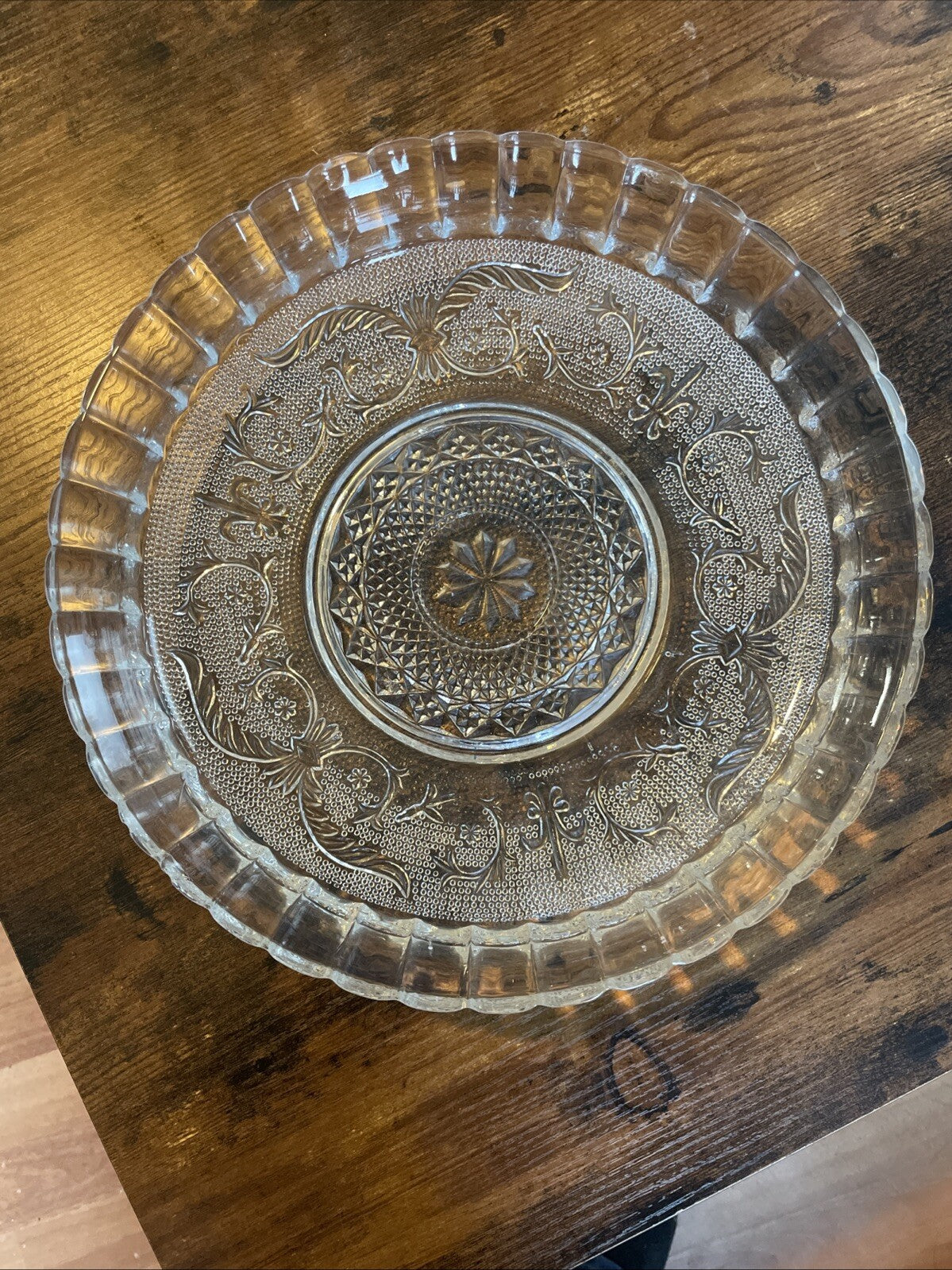 Vintage Portuguese Angel Lyor Glass Cake Plate – Prato para Bolo