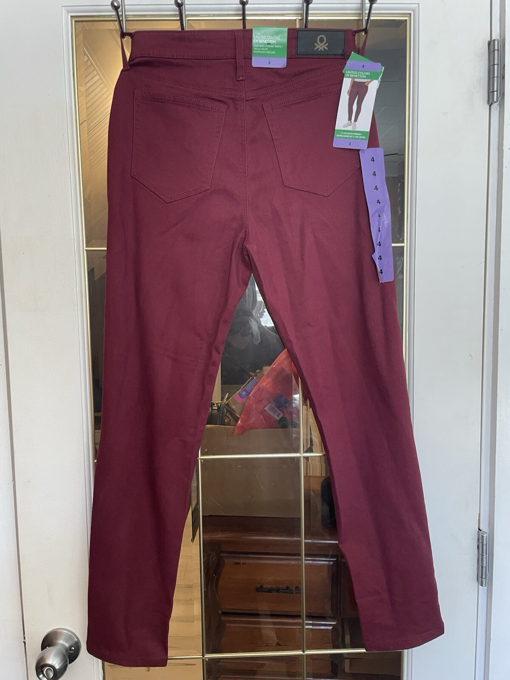 Benetton Skinny Pants Olive Green 5-Pocket Stretchy Slim Women’s Jeans