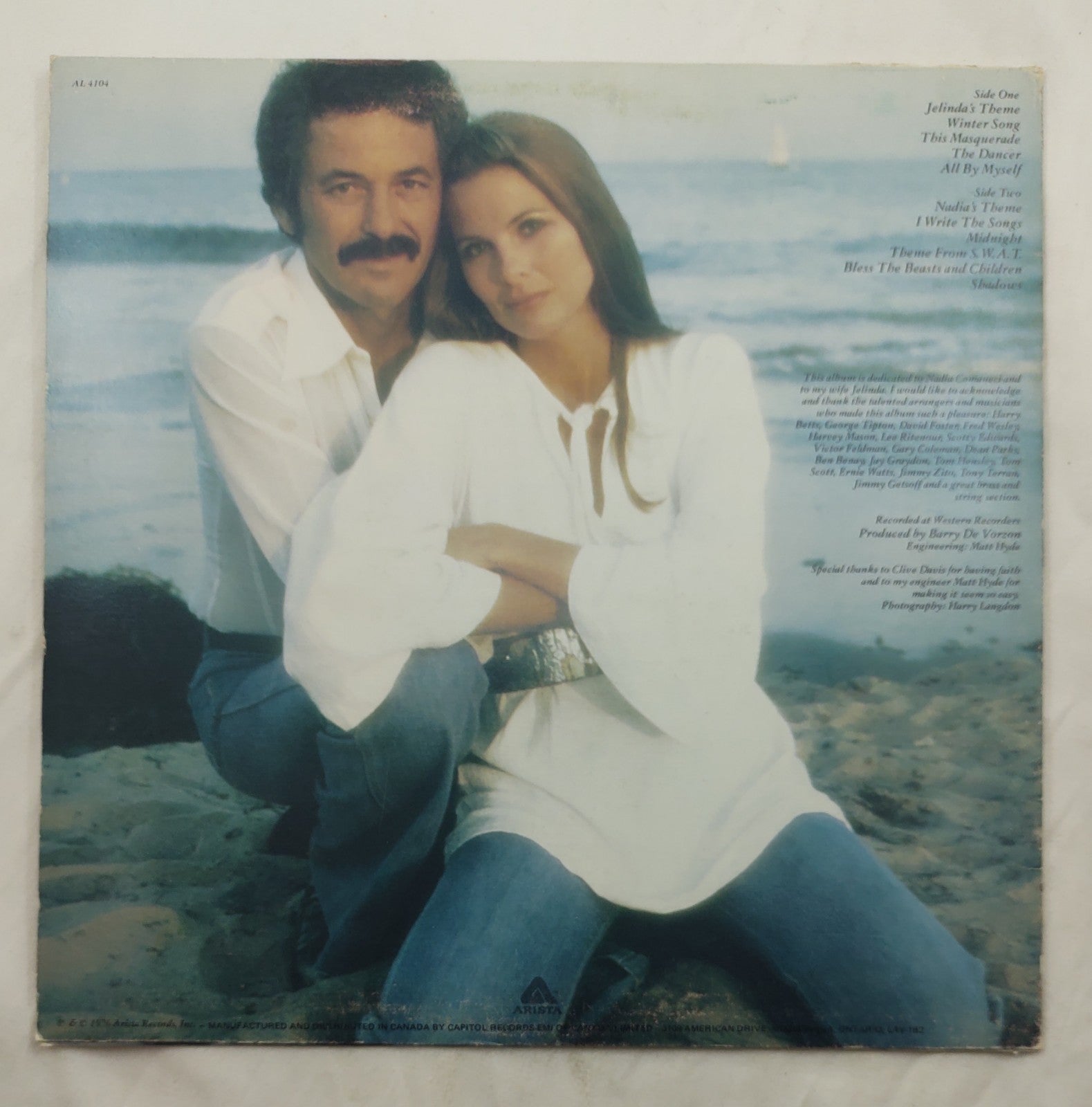 Barry De Vorzon Nadias Theme LP Arista AL-4104 Canada 1976 TV Theme Vinyl Record