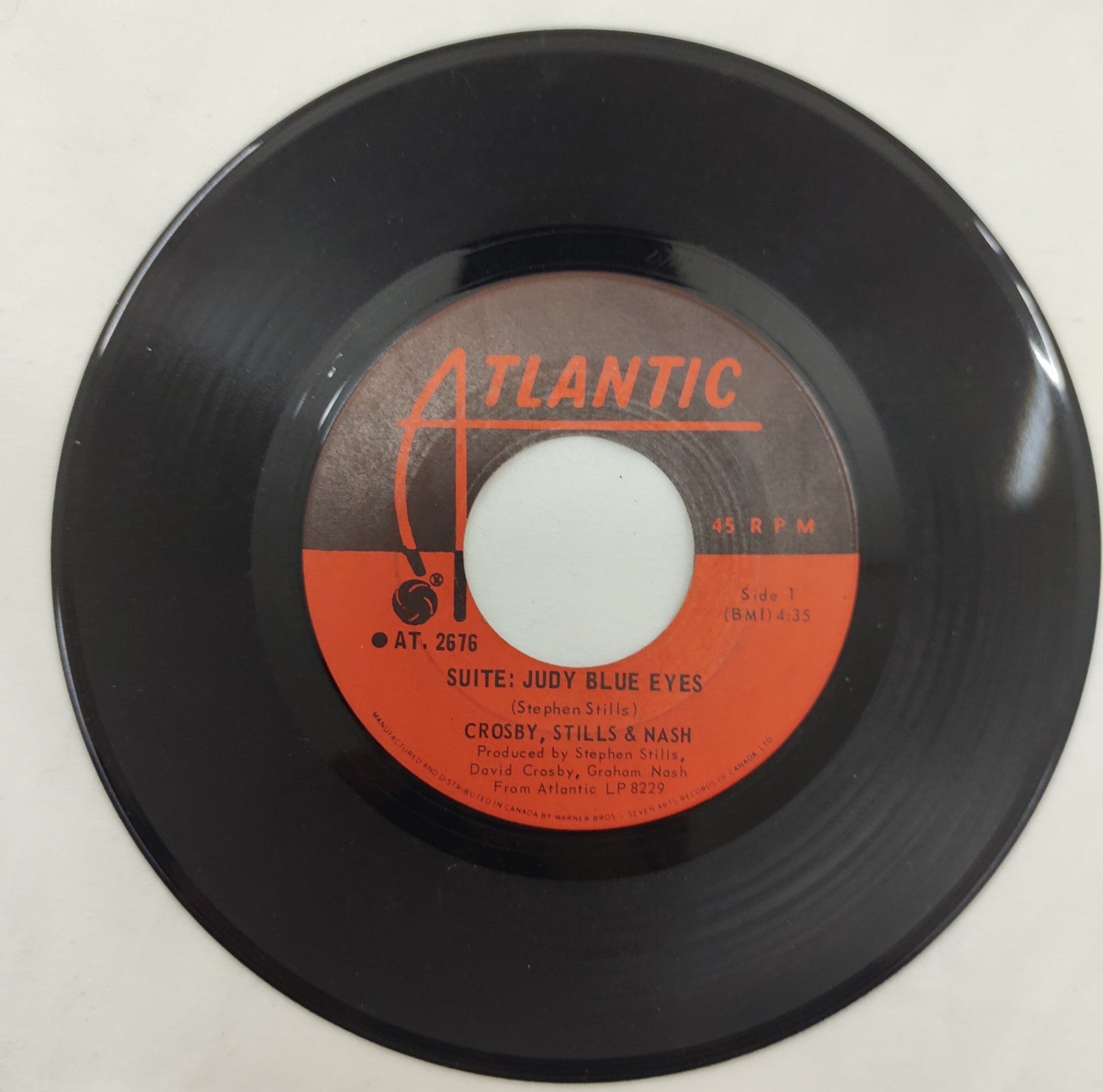 CSN Suite Judy Blue Eyes 45 RPM 7" Rock Vinyl Single 1969 Atlantic