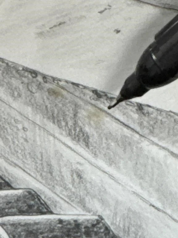 B.W. Neway 1989 Original Pencil Drawing Vintage Sketch Artwork Framed