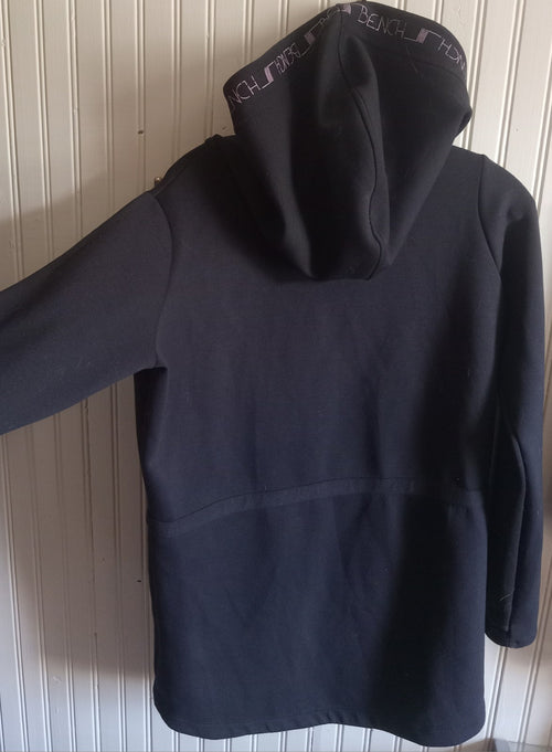 Bench Black Pink Hoodie Button Up Sweater Casual Streetwear Jacket Size M