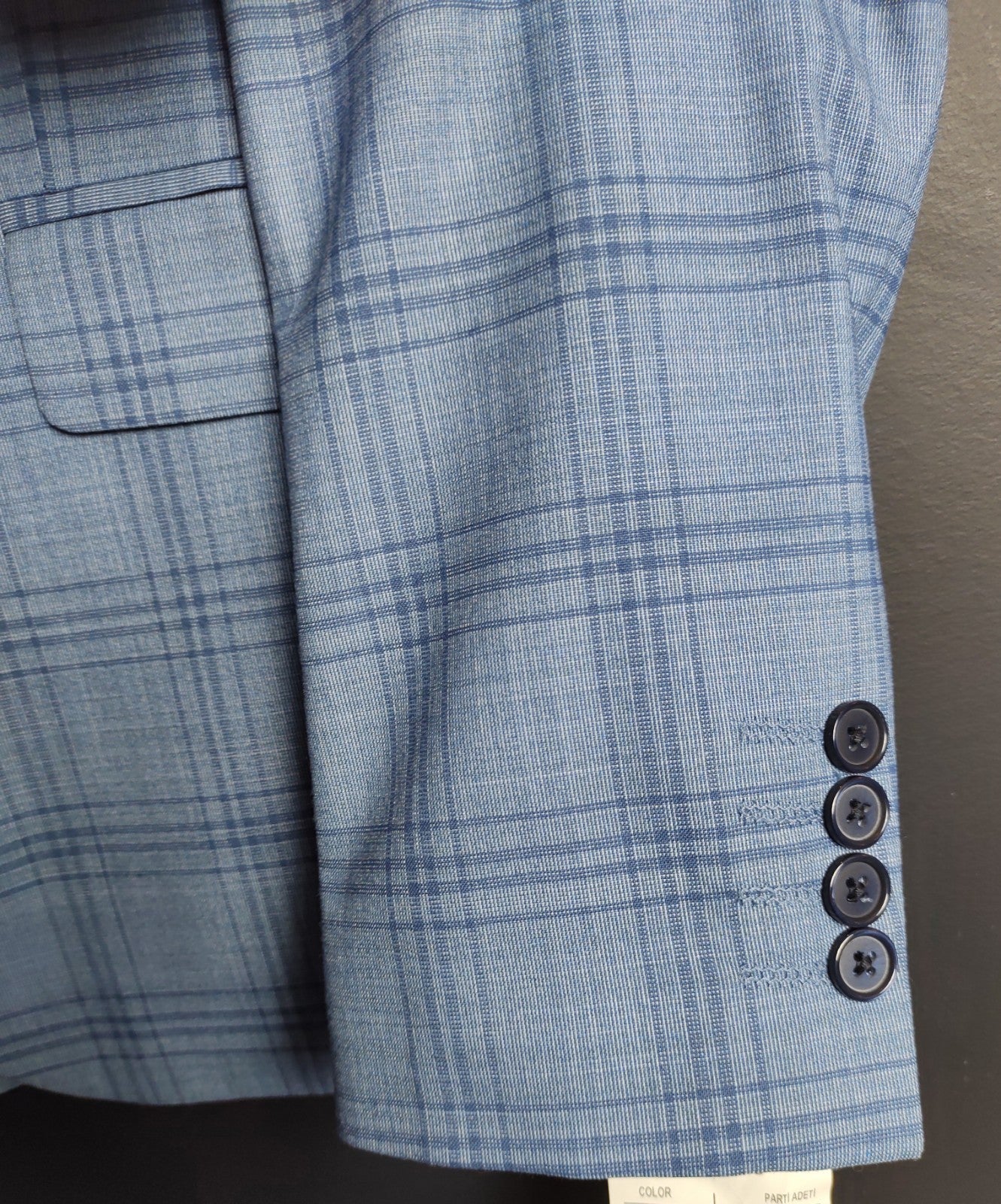 Snover Light Blue Check Blazer Men's Size 38 Business Formal Jacket