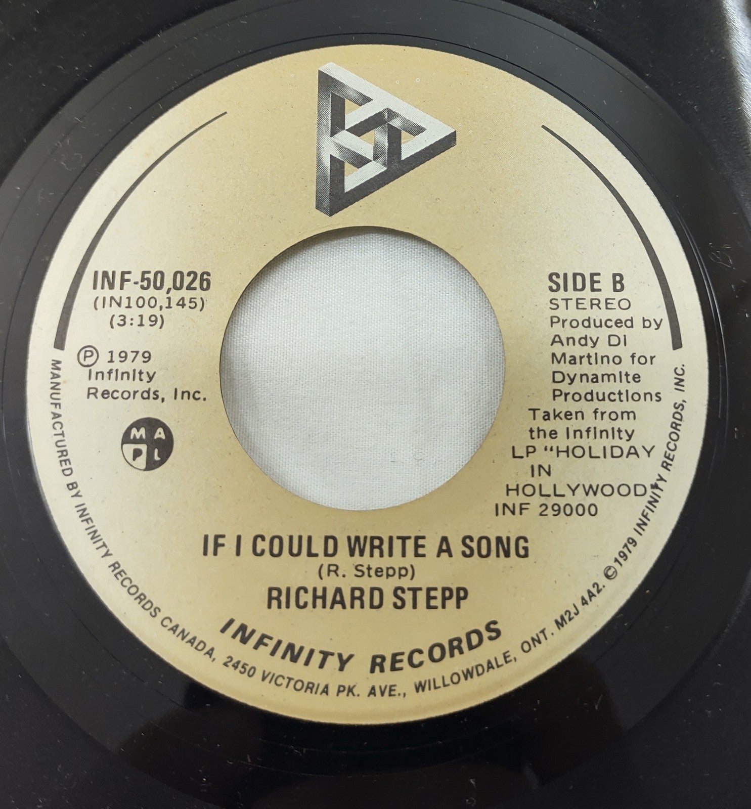 Richard Stepp - If I Could Write a Song | 7" Vinyl 45 RPM 1979 (INF-50,026)