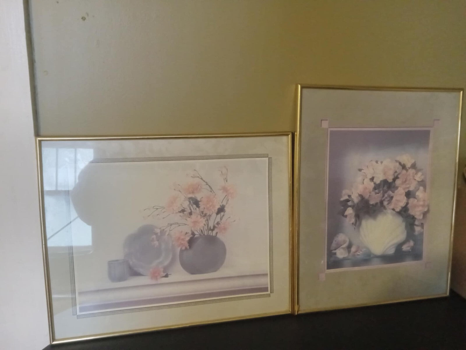Set of 2 Vintage Floral Pastel Prints – Framed Botanical Wall Art Wall Decor Art