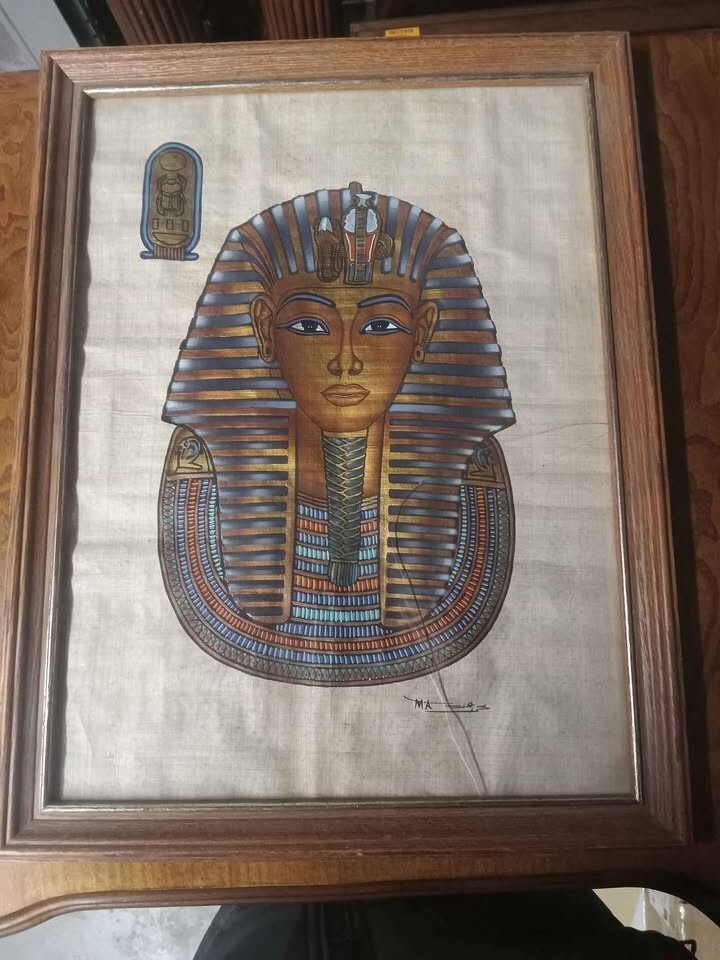 Egyptian Papyrus Painting – Authentic Framed Wall Art Cultural Decor