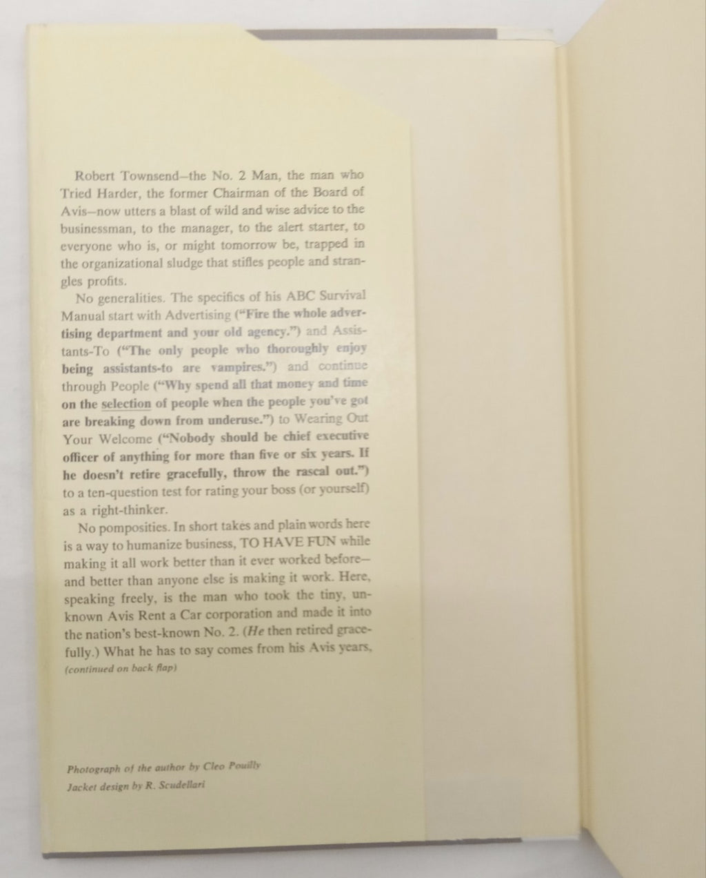 Up the Organization by Robert Townsend – VG+ Business Leadership Book