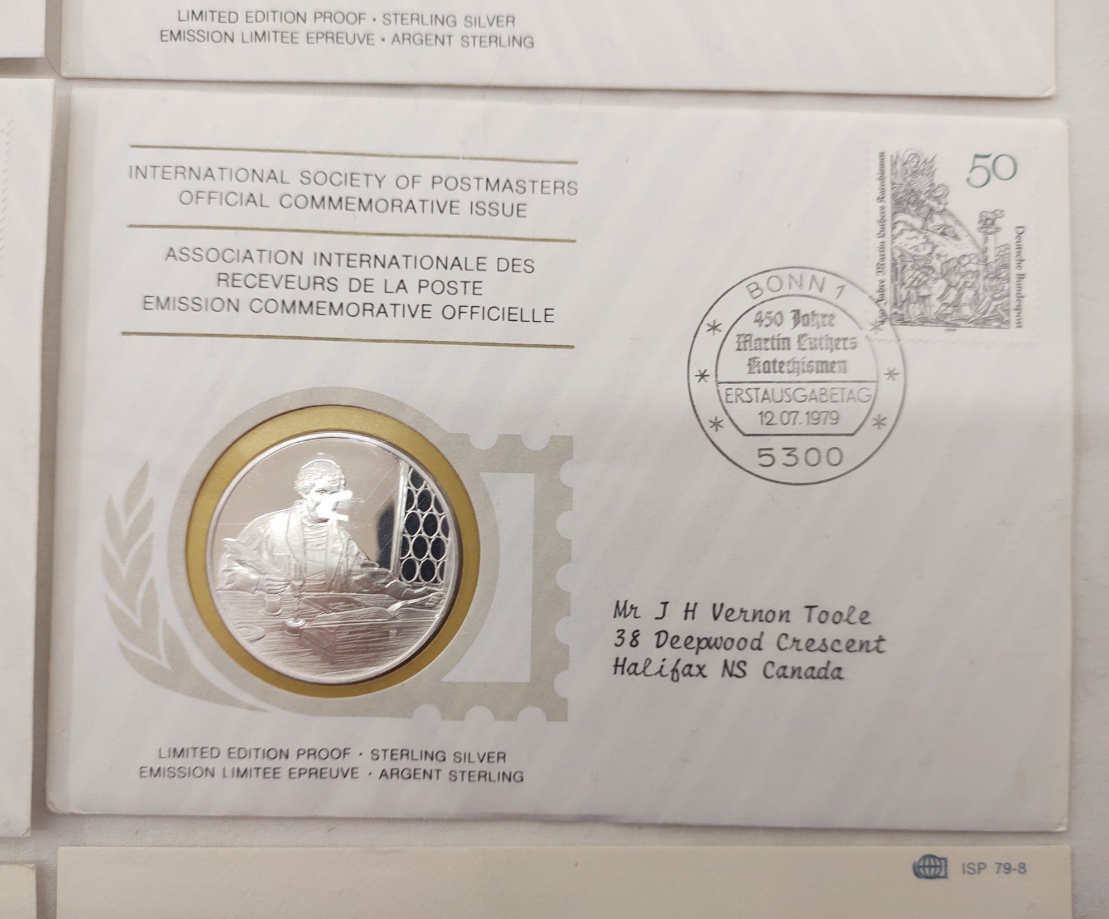 1979 Postmasters Sterling Silver Medallion First Day Covers Set of 4