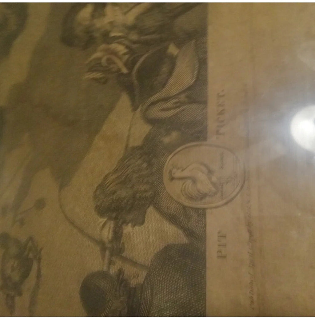 Antique Framed Print “Pit Ticket” by W.M. Hogarth – Vintage Artwork