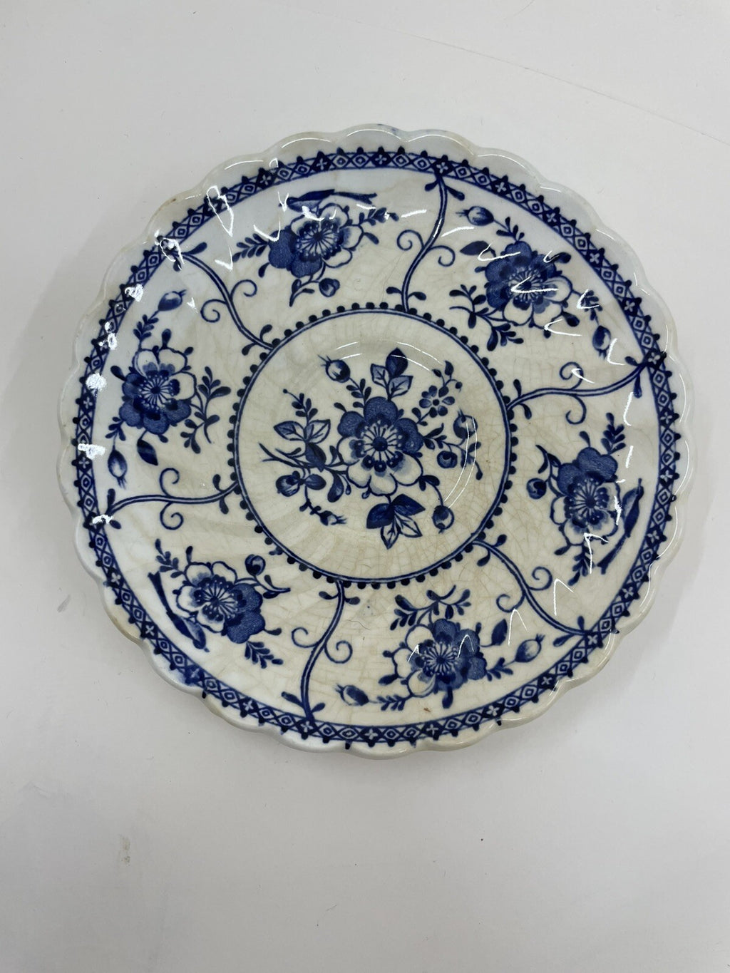 Johnson Brothers Blue Indies Ironstone Saucer Vintage UK Dinnerware Tea