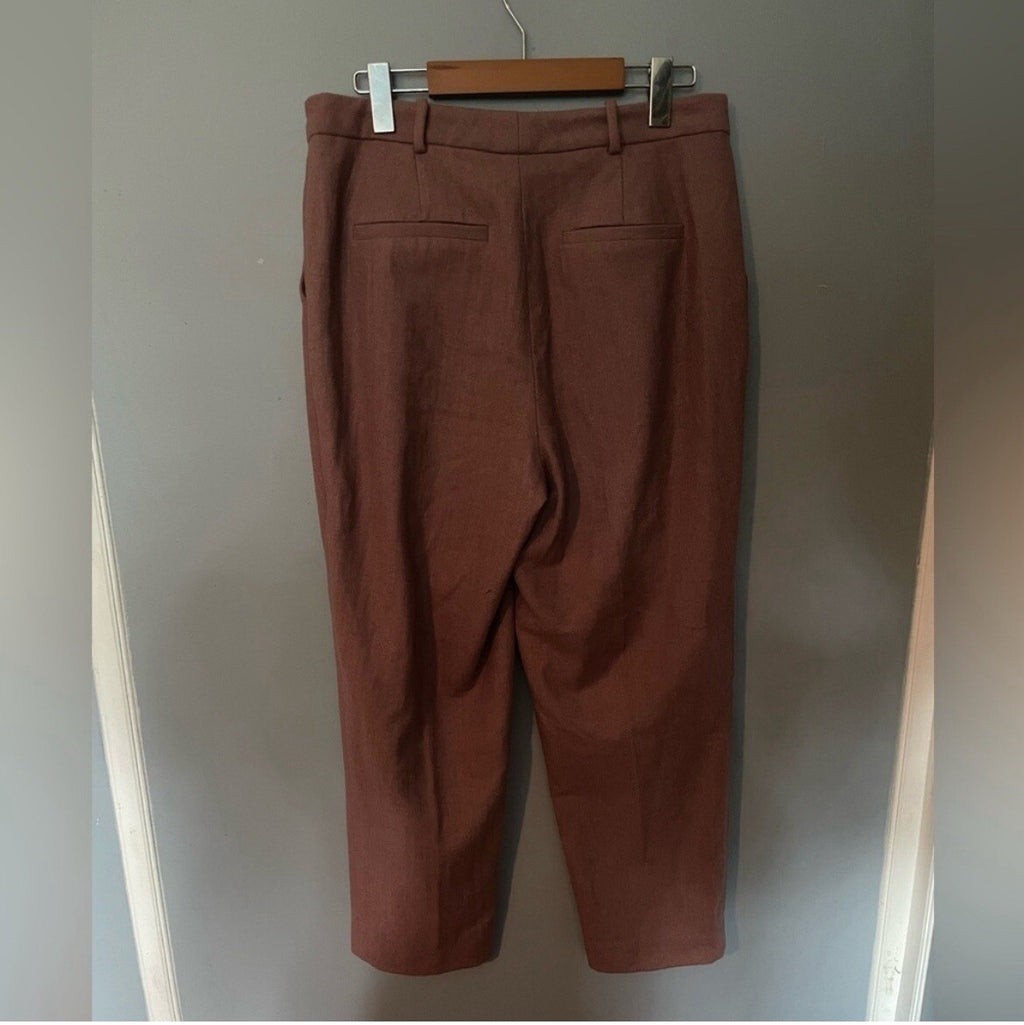 Women’s Blush Pink Contemporaine Wool Blend Pants – Slim Fit Trousers