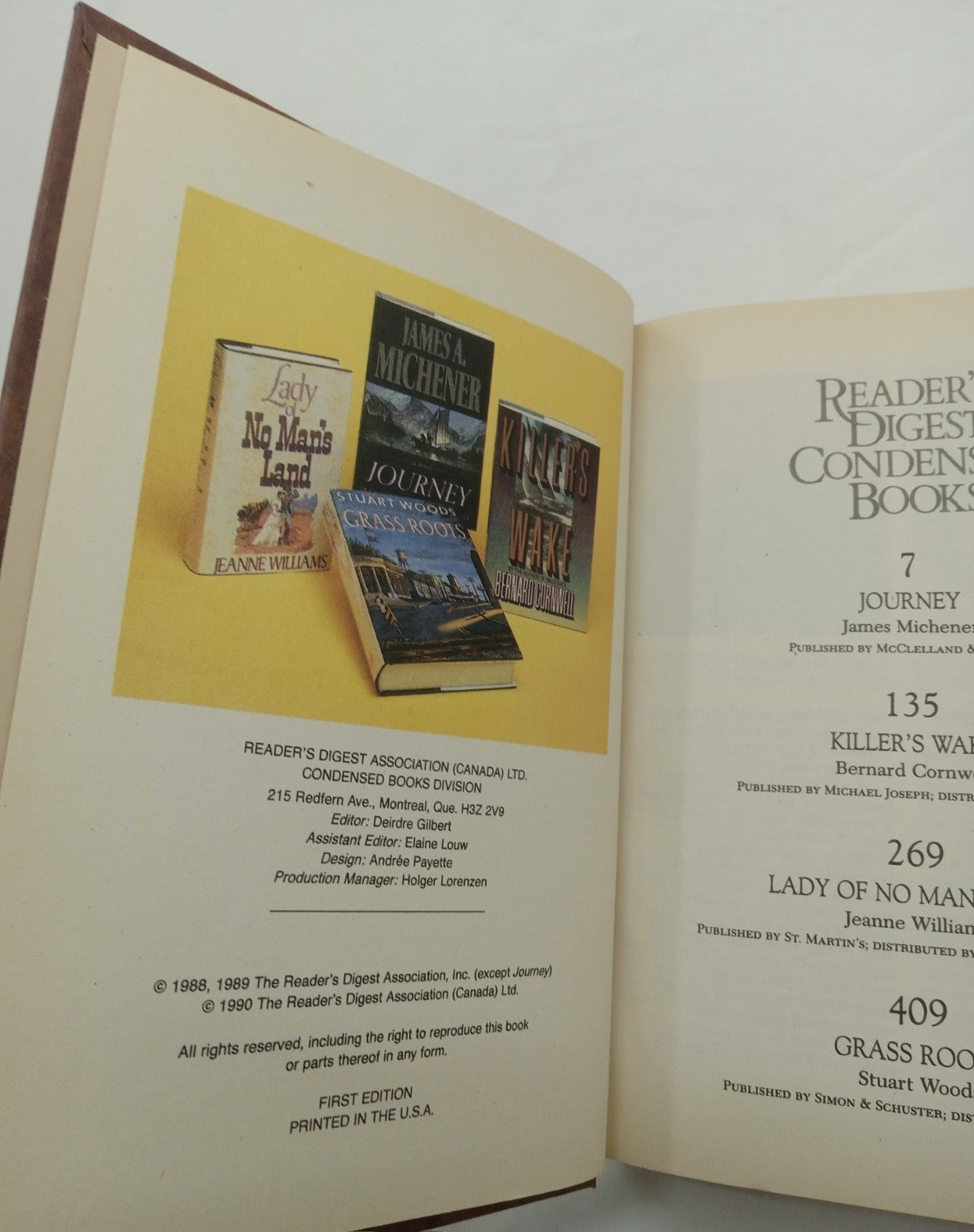 1990 Reader's Digest Condensed 1st Ed HC Leather Gilt Vtg NM Anthology