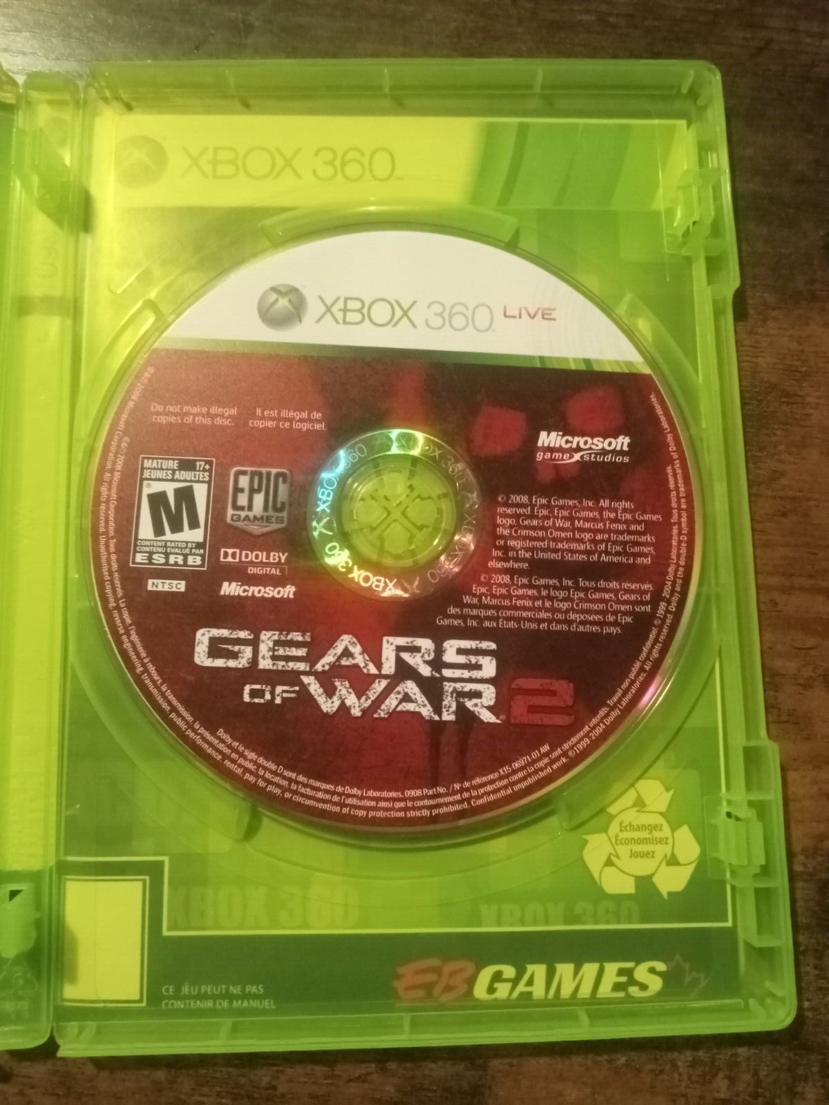 Gears of War 3 (Xbox 360, 2011) – Tested & Working – Rated M