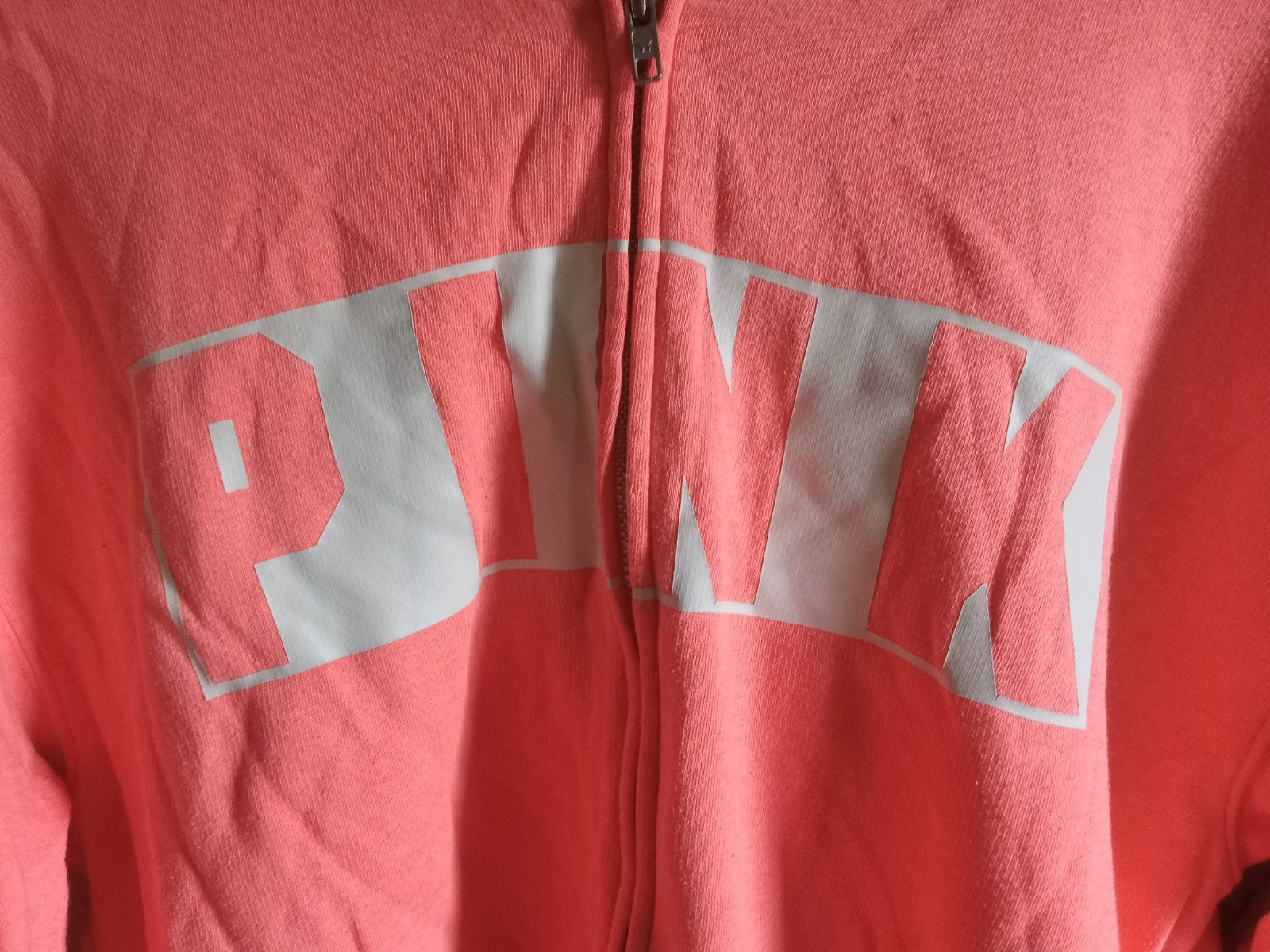 Pink Zip-Up Hooded Sweater – Women's Small, Casual Long Sleeve Top