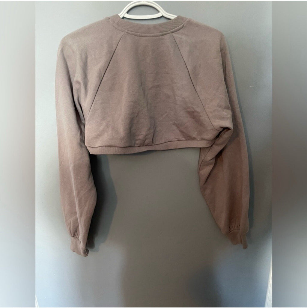 H&M Mauve Cropped Long Sleeve Sweater Size XS – Light Purple Knit Pullover