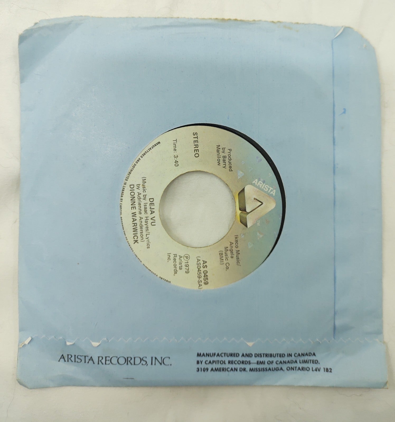 Dionne Warwick - Déjà Vu / All The Time 7" Vinyl 45 RPM (AS 0459)