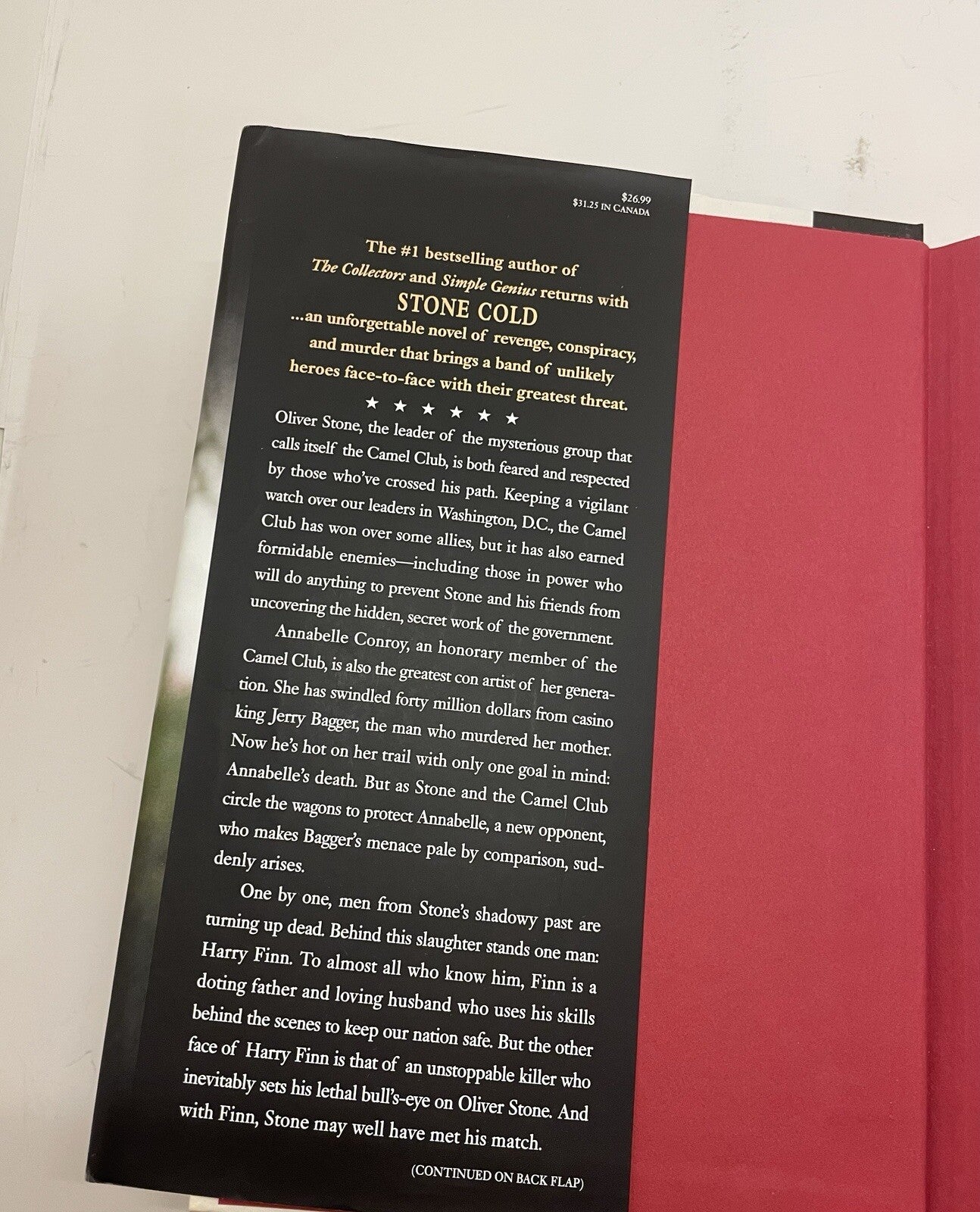 Stone Cold by David Baldacci – VG+ Camel Club Thriller Series Book 3