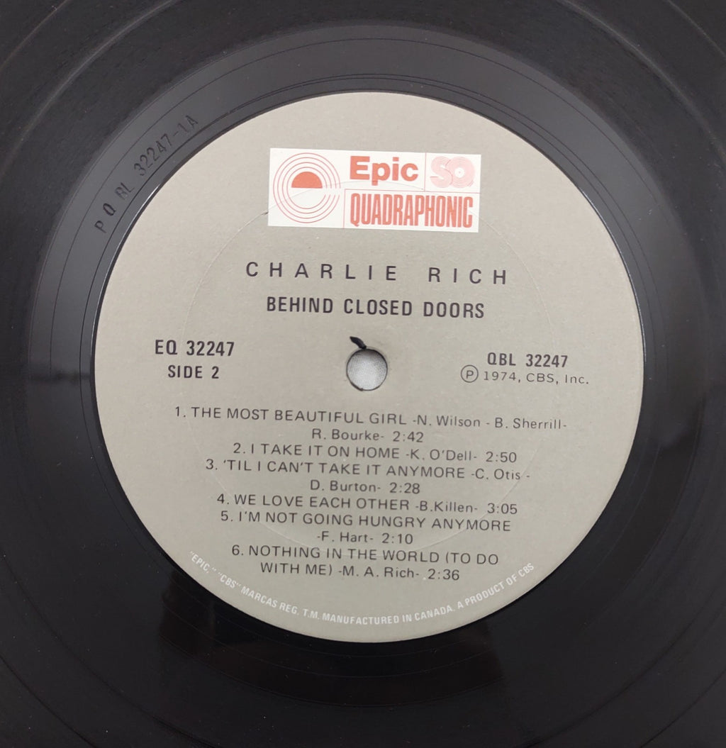 Charlie Rich – Behind Closed Doors LP Quadraphonic Epic EQ-32247