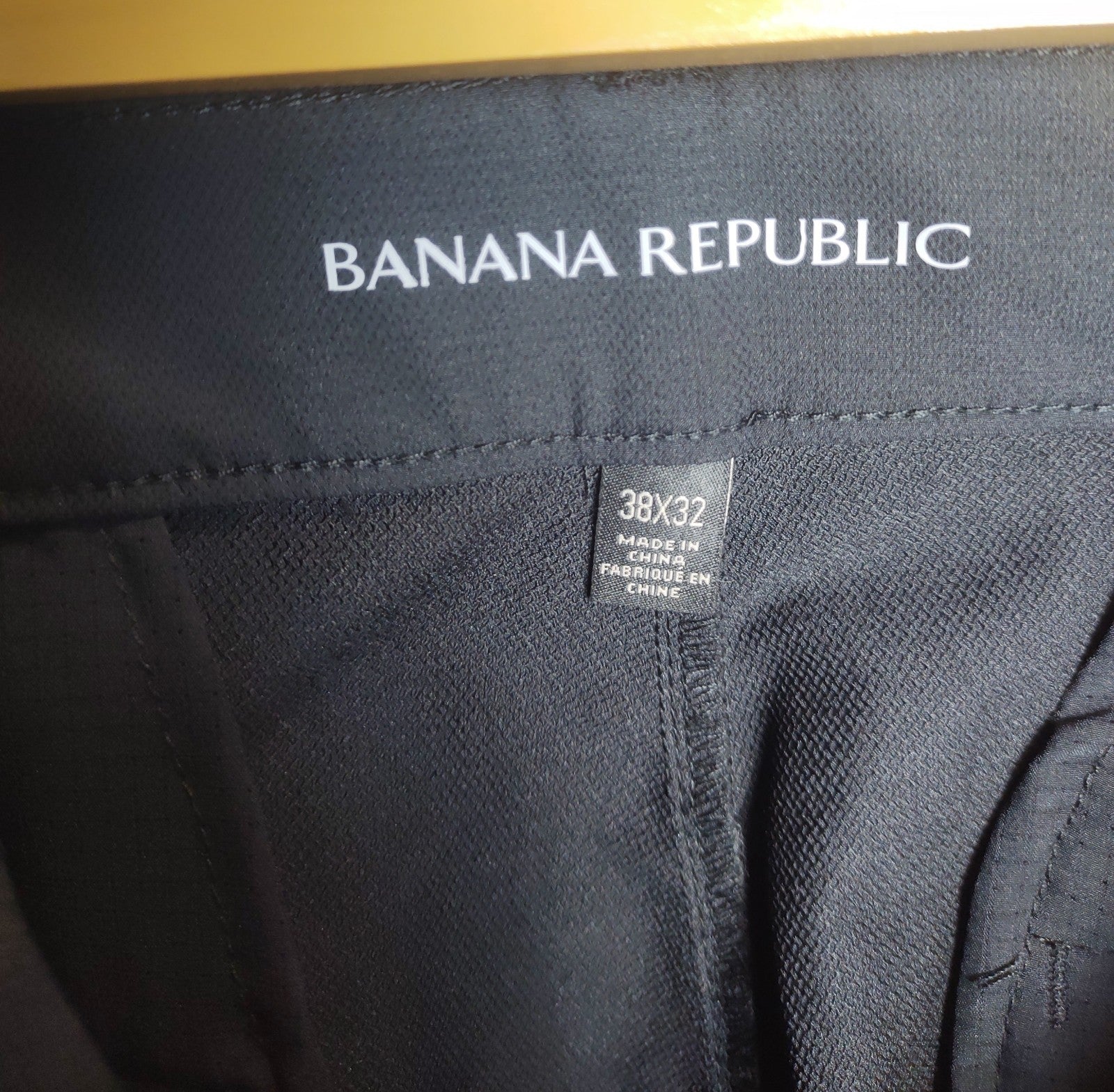 Banana Republic Men’s Black Dress Pants 38x32 Flat Front Modern Fit NWT