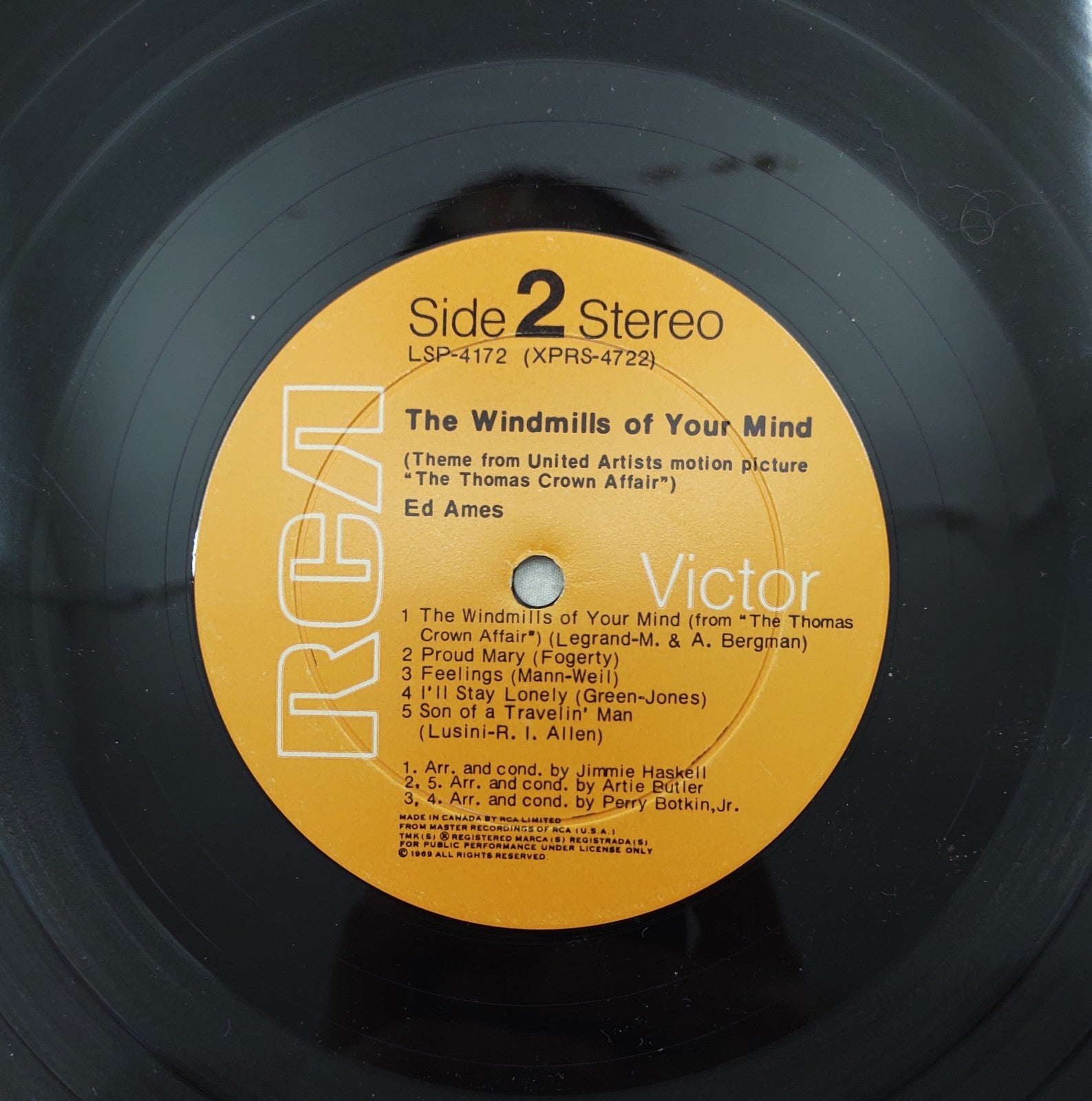 Ed Ames – The Windmills of Your Mind LP Stereo RCA Victor LSP-4172 Canada