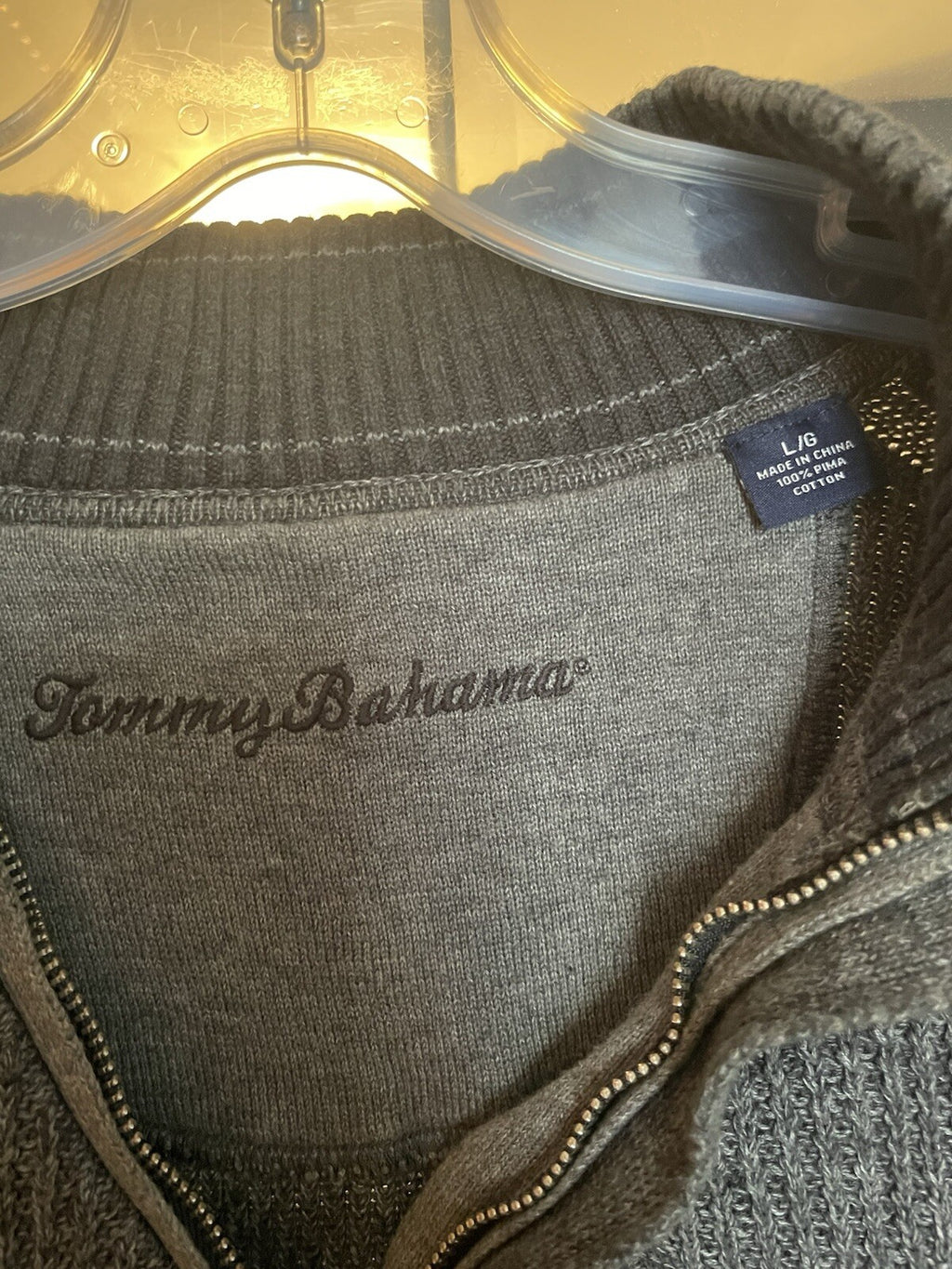 Tommy Bahama Charcoal Gray Textured Sweater Men's Size Large Knit Top