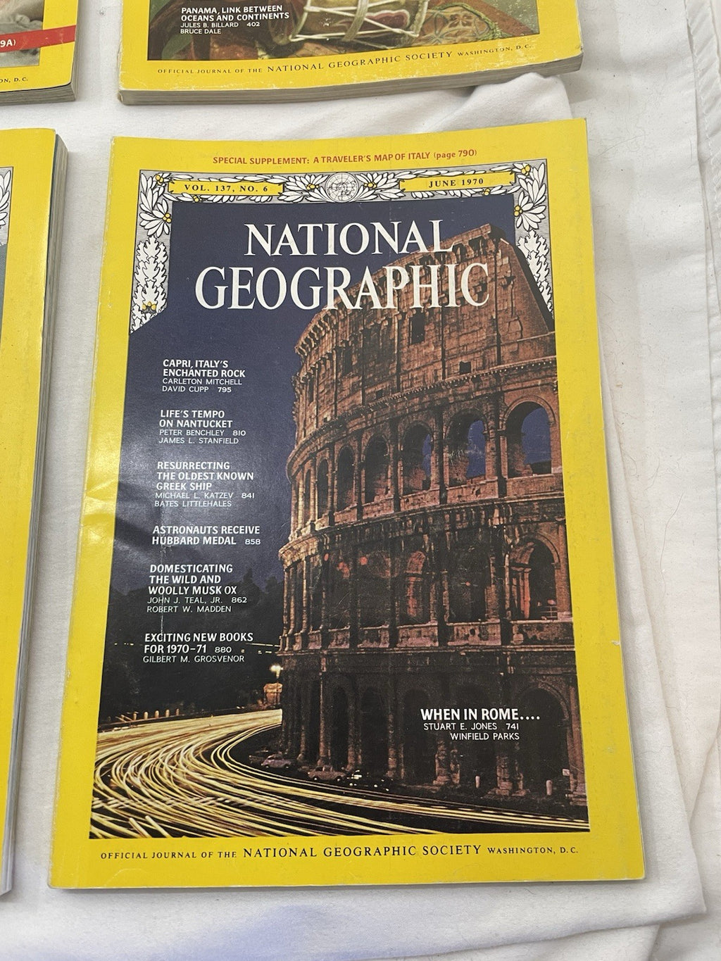 Nat Geo Mags Jan–Jun 1970 + Slipcvr Vtg Decor Lot History Nature RARE