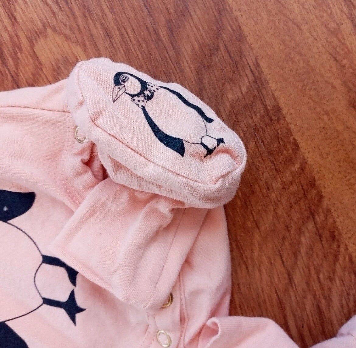 Mini Rodini Baby Girl Sleepwear Set Pink Penguin Print Organic Cotton 0–3 Months