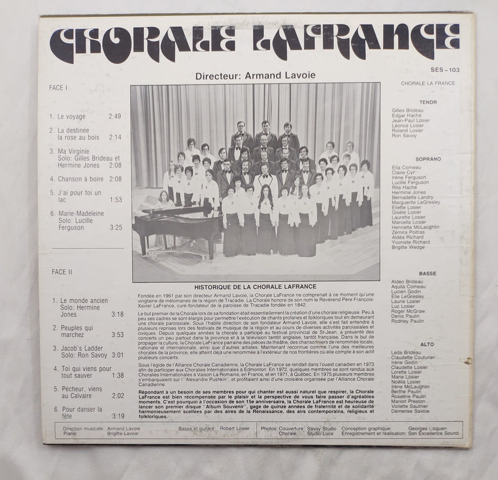 Chorale Lafrance Le Voyage LP SES-103 Stereo French Canadian Choir Choral Vinyl