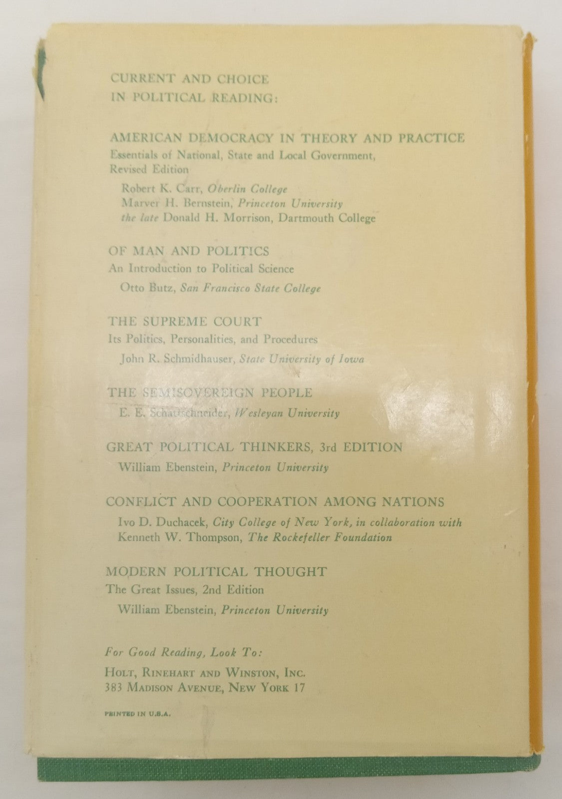 A History of Political Theory Sabine Hardcover Dust Jacket Academic Classic