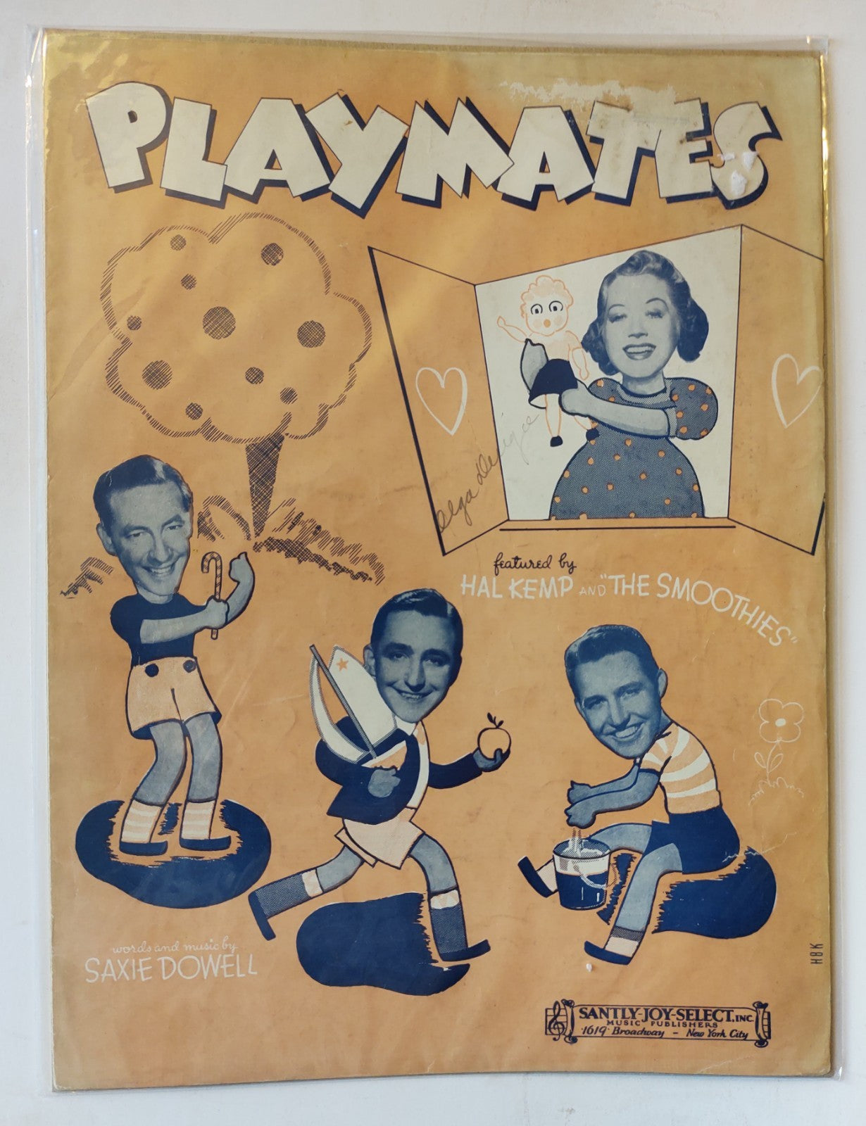 Playmates Hal Kemp The Smoothies Saxie Dowell Santly Joy Sheet Music