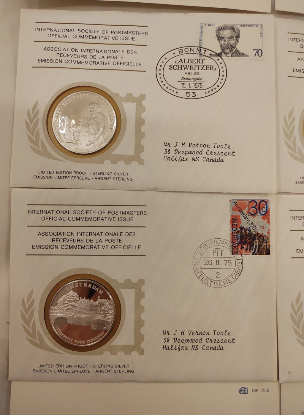 24 ISPM Sterling Silver Proof Medals 1975–76 w/ FDC Envelopes & COAs – Mint