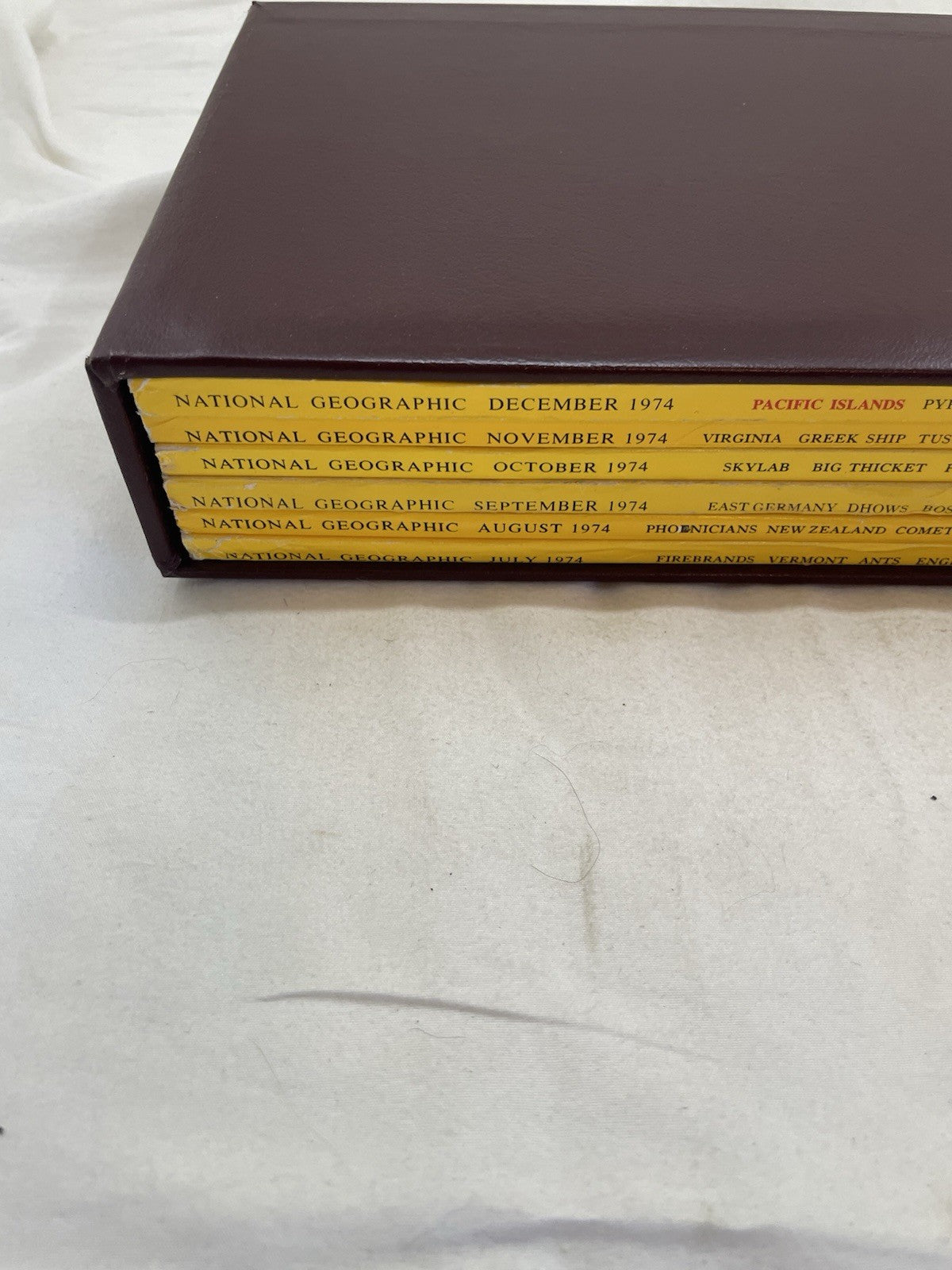 Nat Geo Mags Jul–Dec 1974 Vtg Lot Slipcvr Nature Travel Decor School